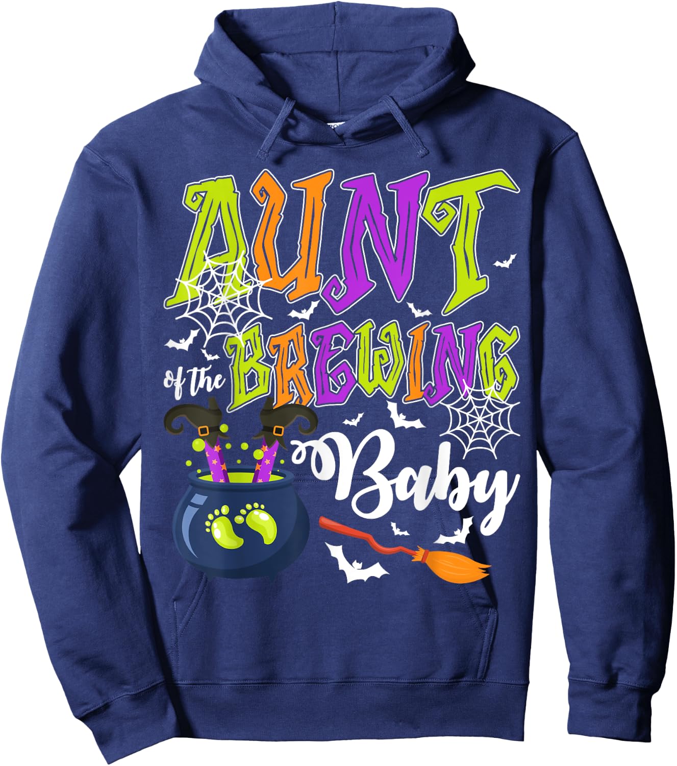 Aunt of Brewing Baby Matching Family Halloween Baby Shower Hoodie - Hoodie | Navy