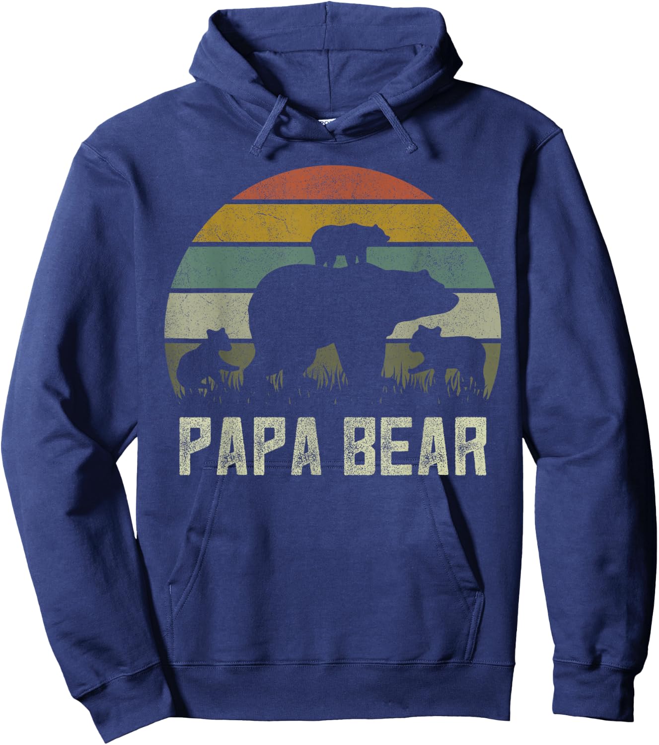 Lustige Papa Bär Shirts, Cub 3 Kinder Vatertag Opa Hoodie - Hoodie | Navy