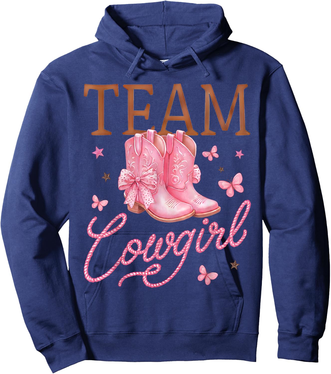 Cowboy Or Cowgirl Team Girl Boy Western Gender Reveal Family Hoodie - Hoodie | Navy