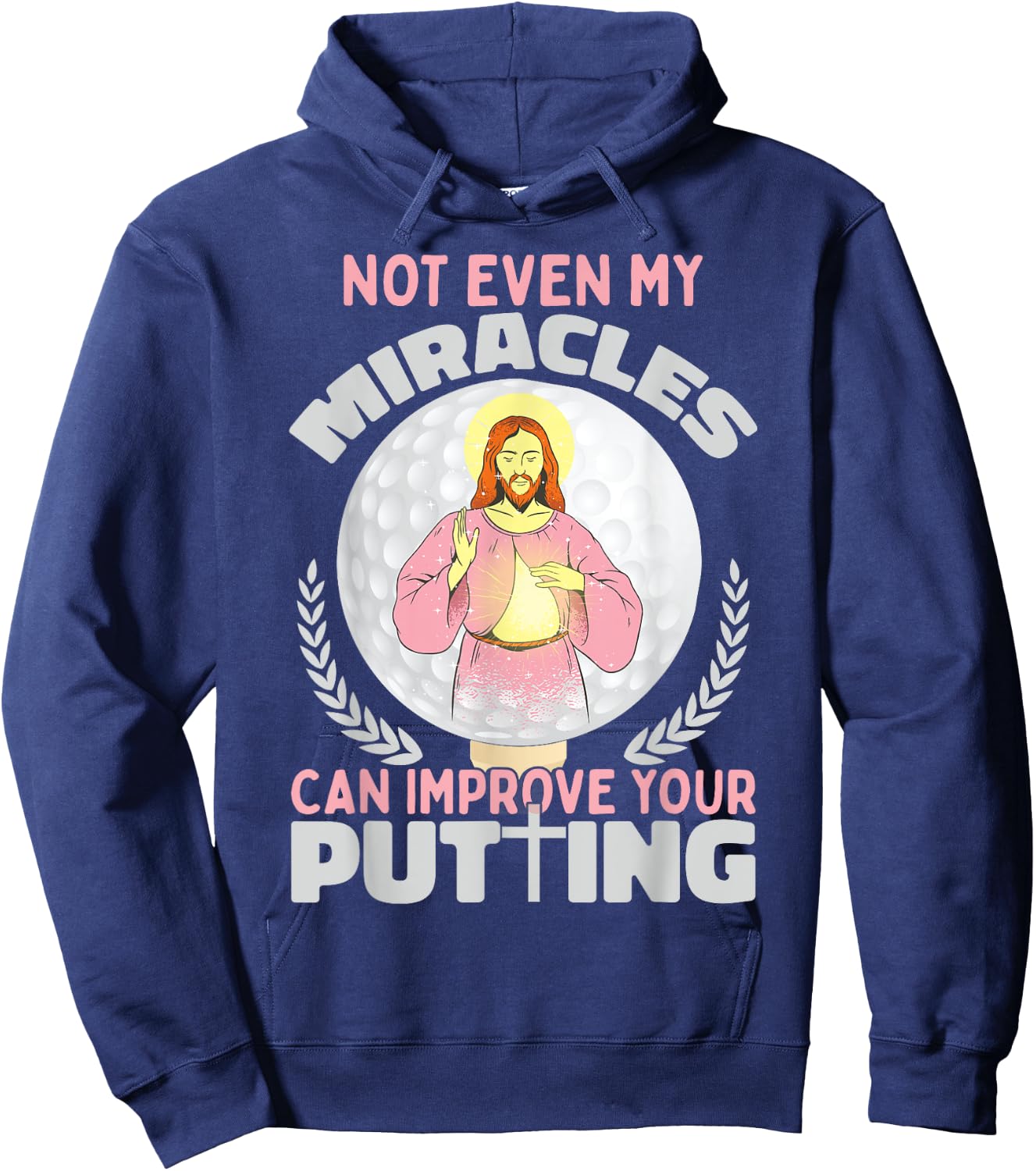 Ironic Jesus Golf Player Saying Golfer Golf Golfing Hoodie - Hoodie | Navy