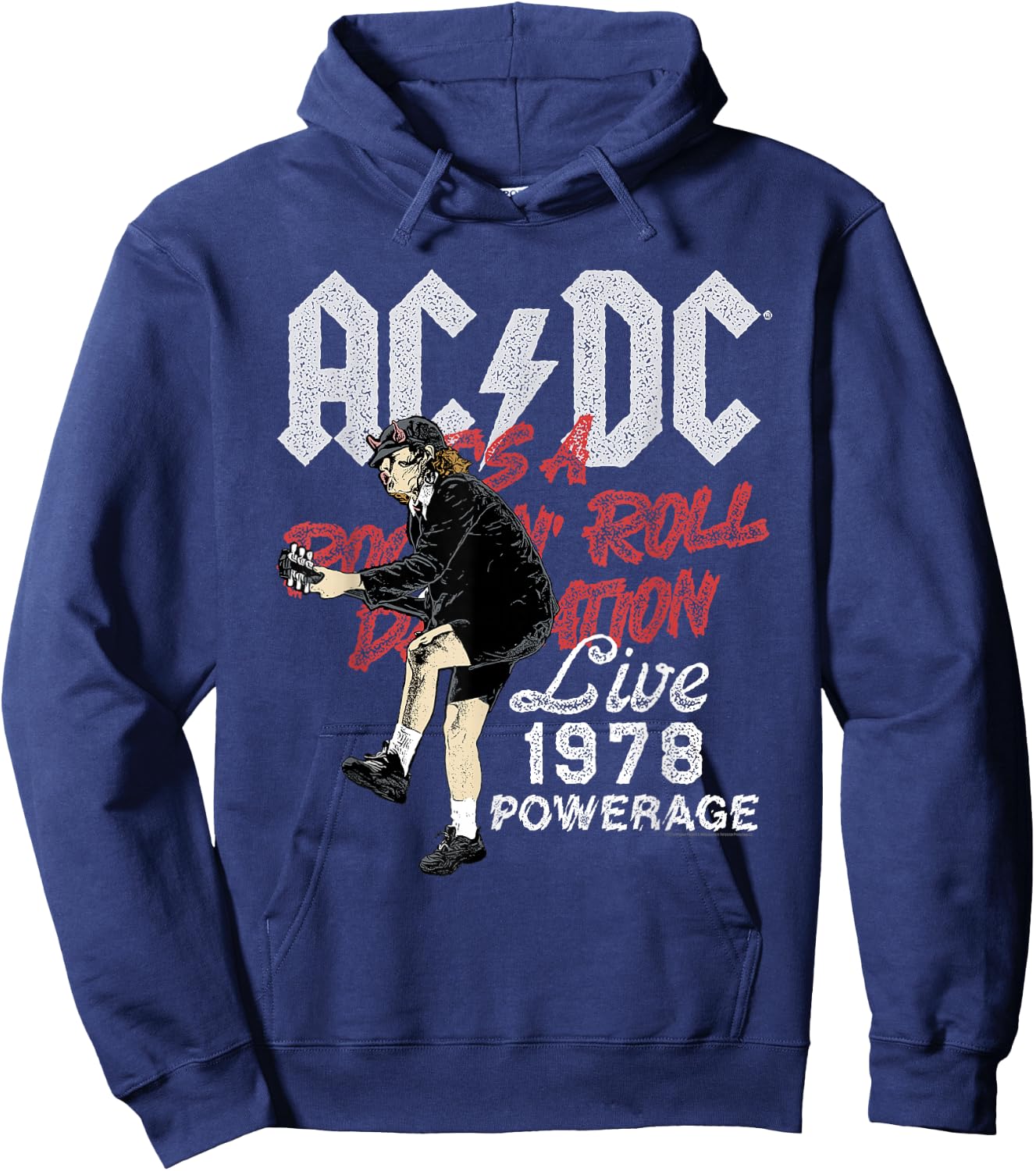 AC/DC Rock and Roll Damnation Live 1978 Powerage Hoodie - Hoodie | Navy