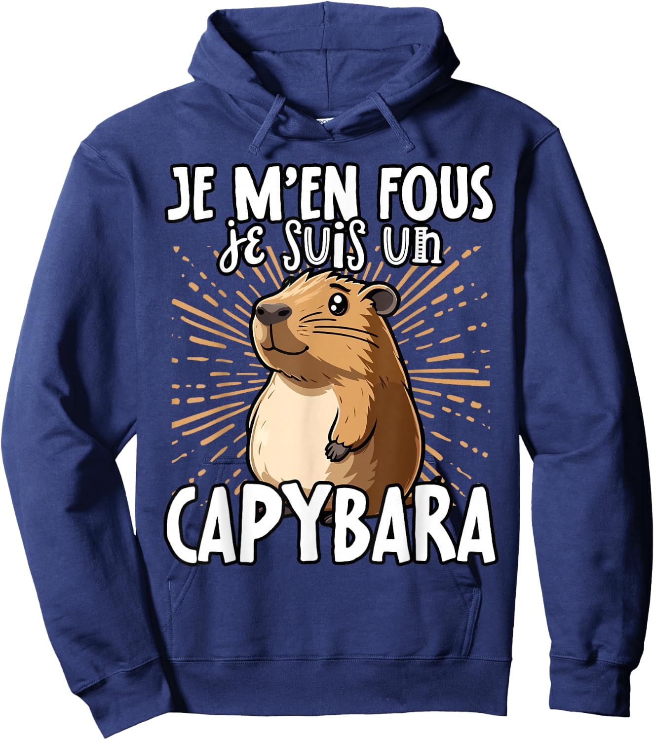 Je M'en Fous Je Suis Un Capybara - Sweet Capybara , Black, S Hoodie - Hoodie | Navy