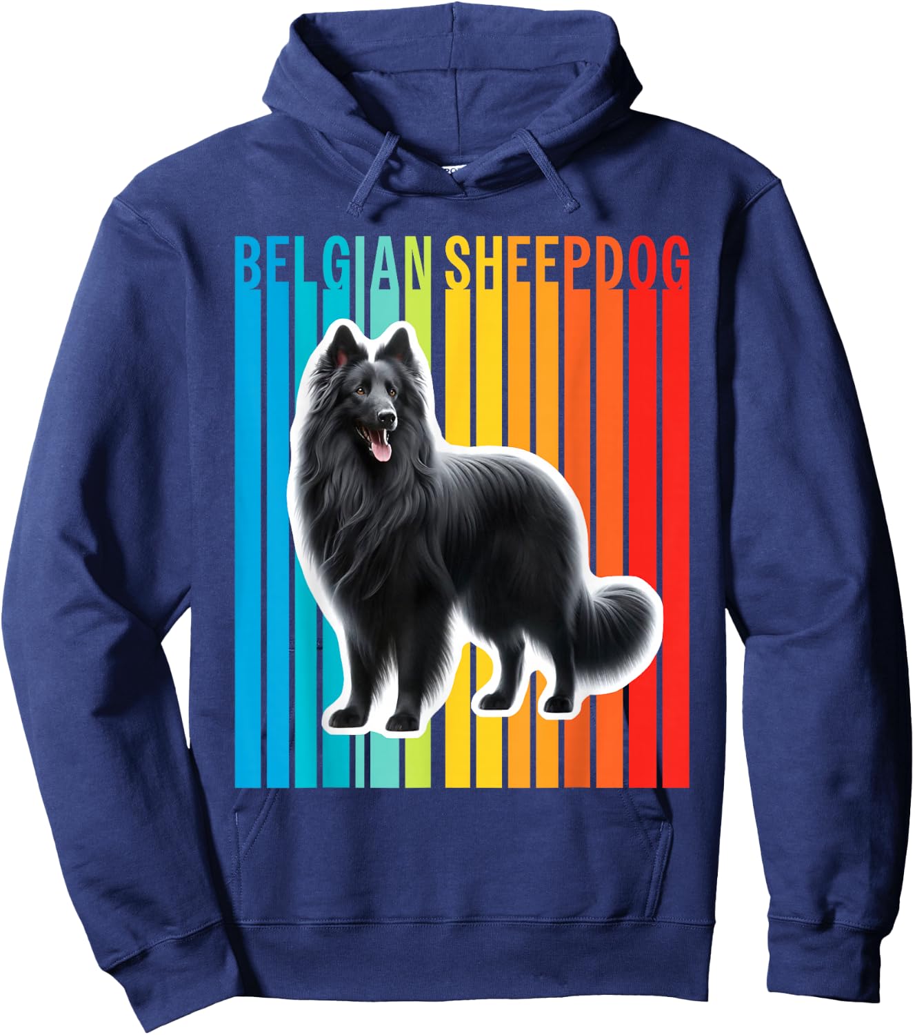 Colorful Belgian Sheepdog Hoodie - Hoodie | Navy