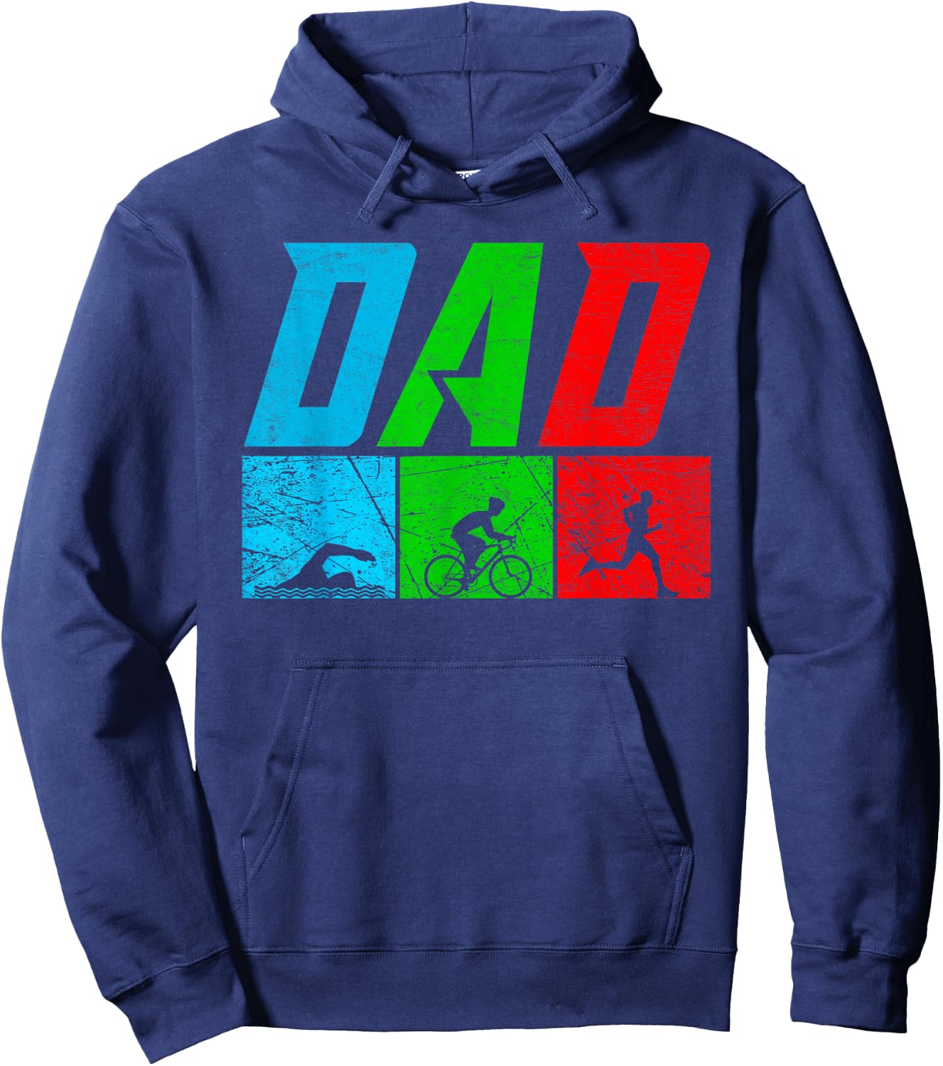 Fathers TRIATHLON DAD Triathletics Funny Triathlete Hoodie - Hoodie | Navy