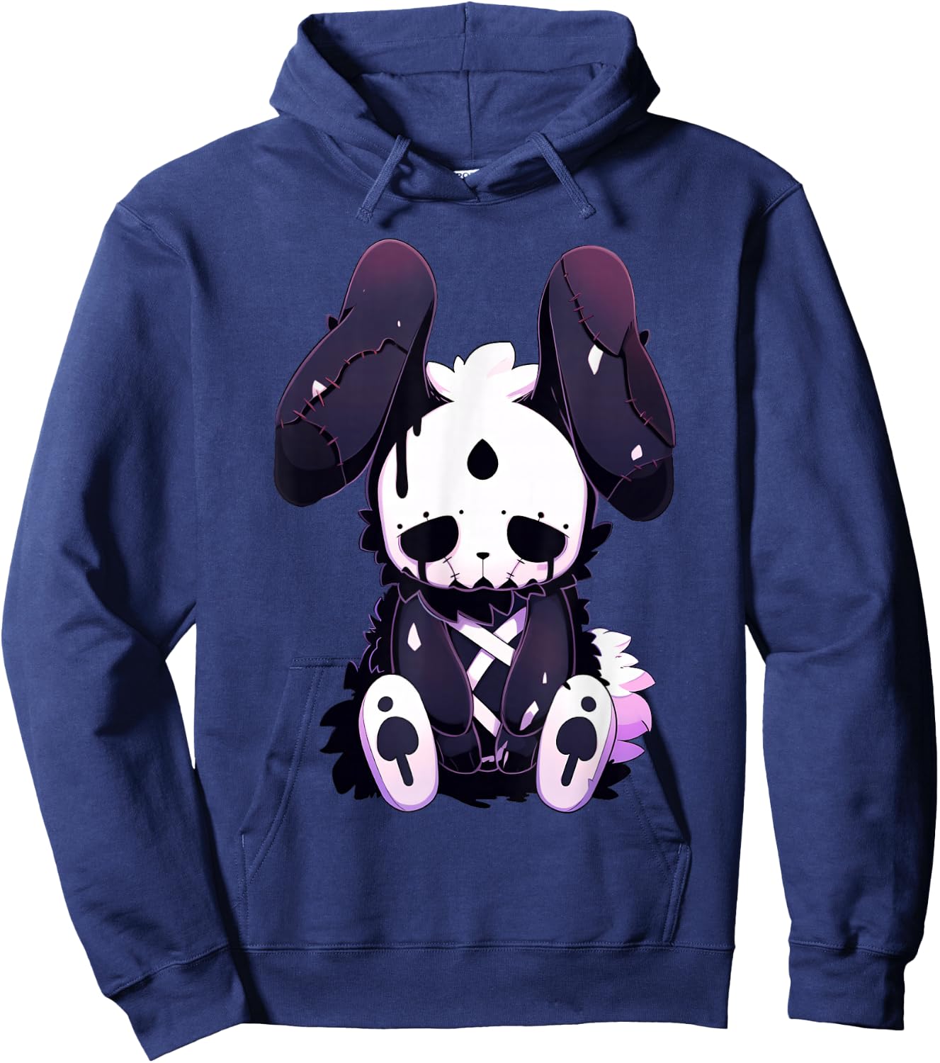 Goth Bunny E-Girl Cute Kawaii Rabbit Gothic Outfit Grunge Hoodie - Hoodie | Navy
