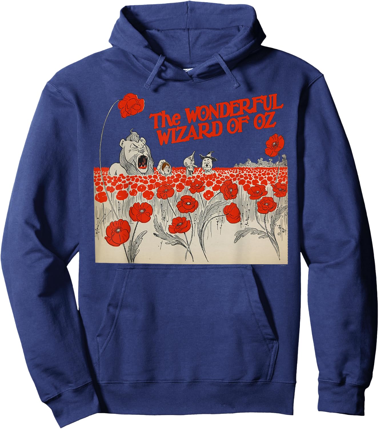 Poppy Field Tin Man Lion Scarecrow Toto Dorothy Wizard of OZ Hoodie - Hoodie | Navy