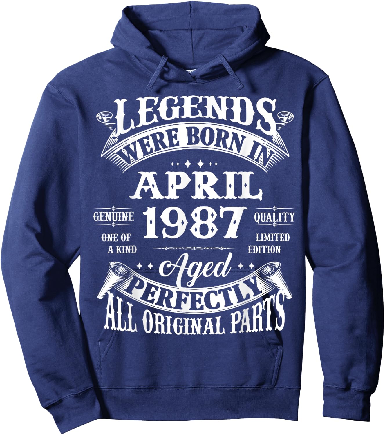 39th Birthday Legends Born In April 1987 39 Years Old Hoodie - Hoodie | Navy