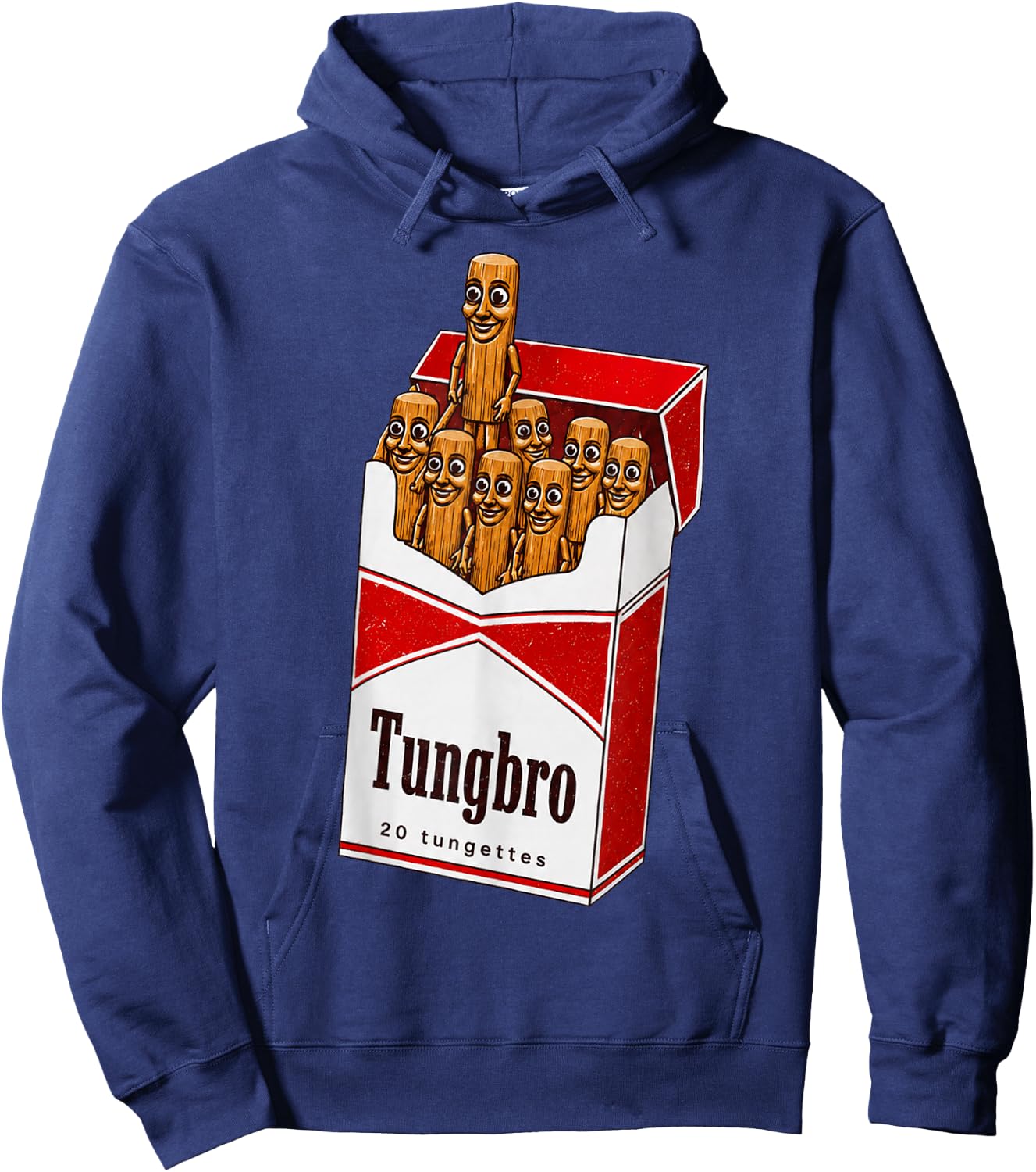 Tung Tung Sahur Cigarette Pack Parody Funny Brainrot Meme Hoodie - Hoodie | Navy