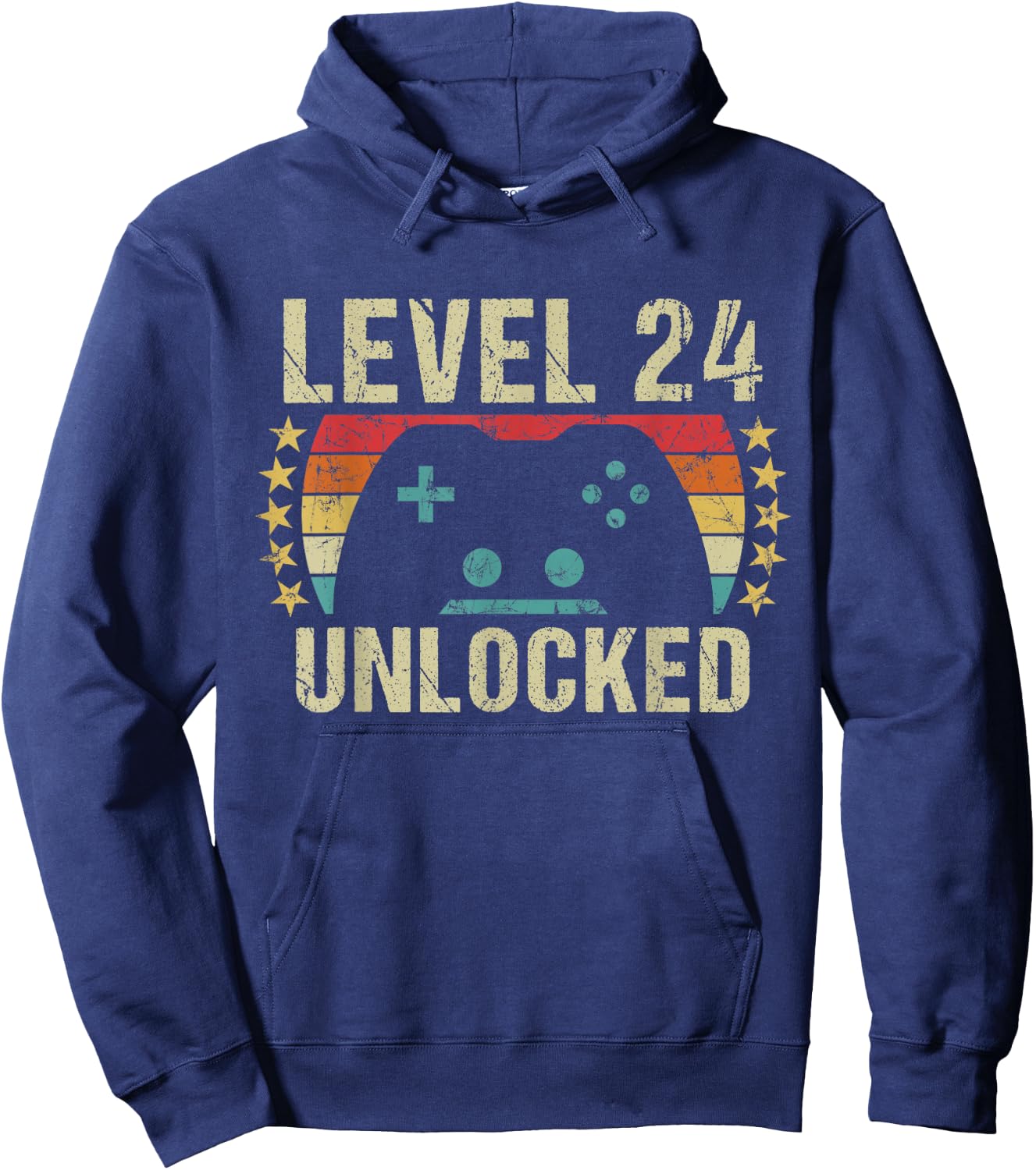 Gaming Vintage 24th Birthday Gift 24 Year Old Boy Girl Gamer Hoodie - Hoodie | Navy