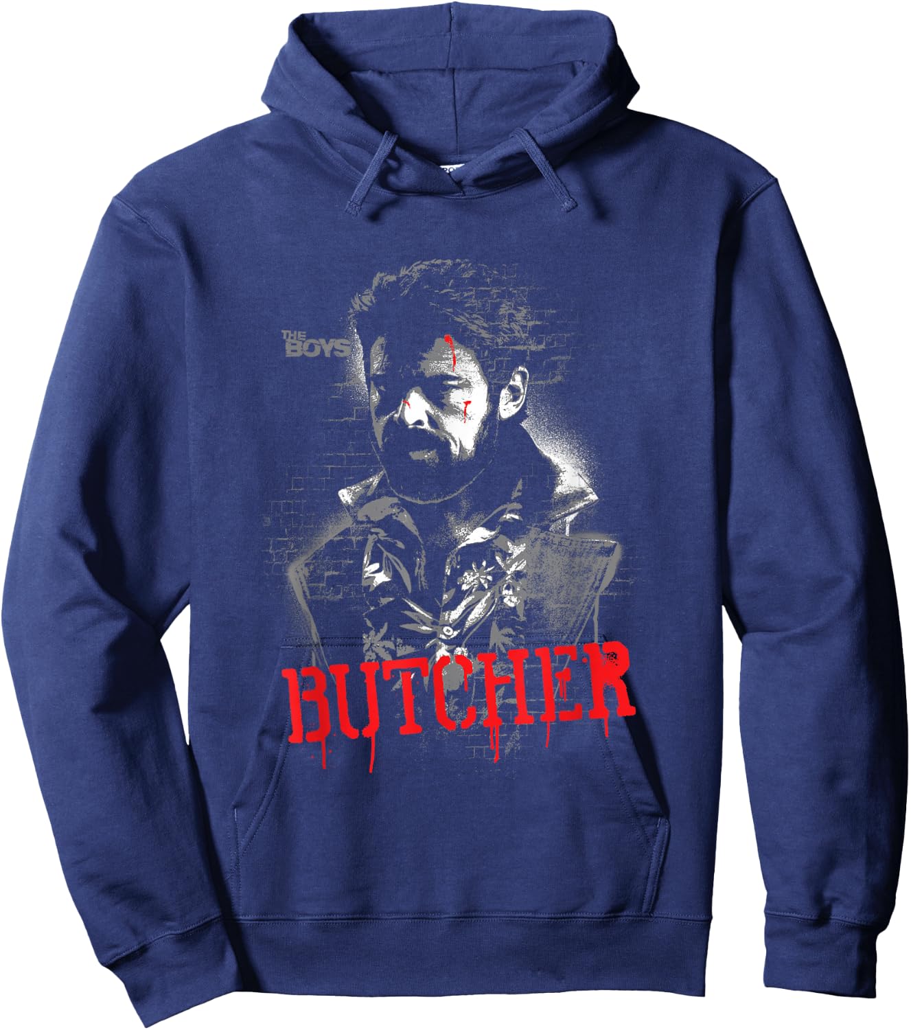 The Boys Butcher Graffiti Pose Superhero TV Show Hoodie - Hoodie | Navy