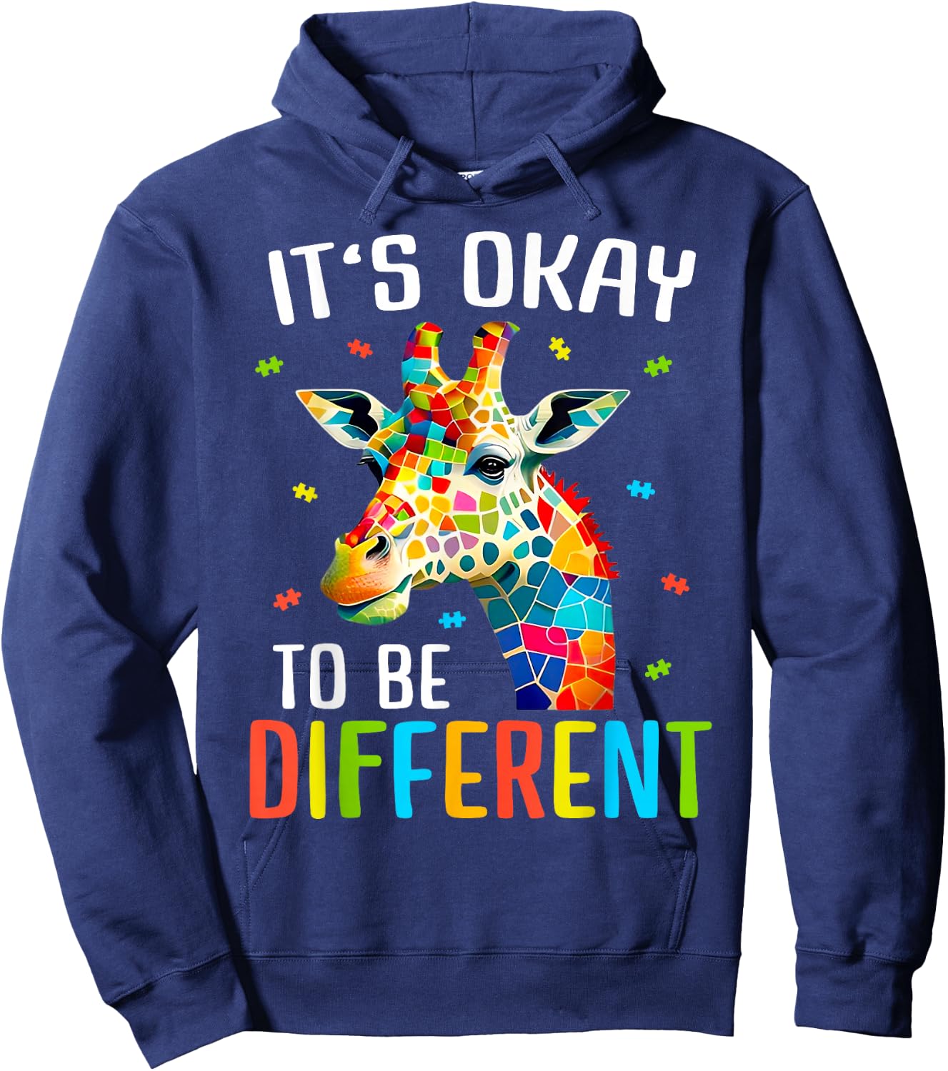 Giraffe Acceptance Children's Boys Girls Its Ok To Be Different Hoodie - Hoodie | Navy