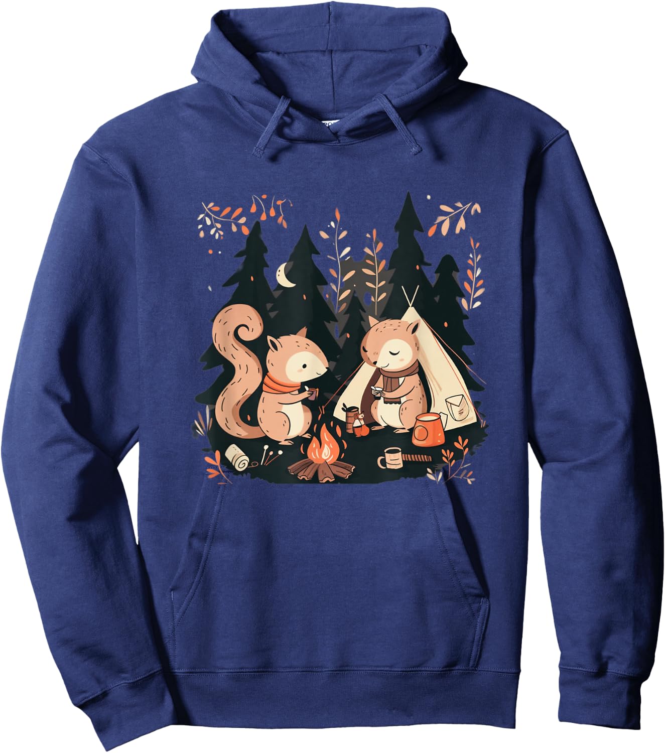 Camping Squirrels Hoodie - Hoodie | Navy