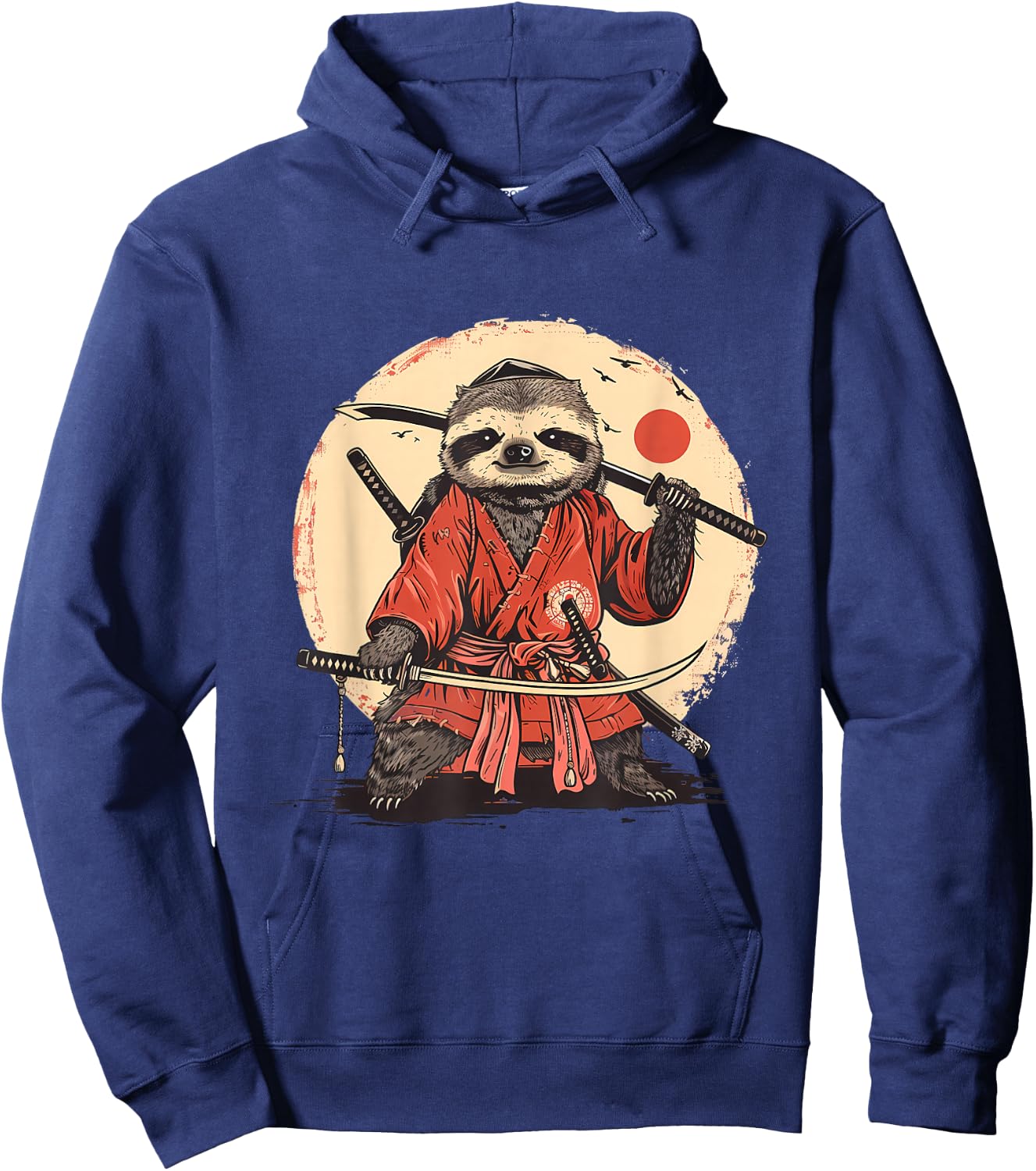 Samurai Sloth Japanese Warrior Japanese Samurai Sloth Anime Hoodie - Hoodie | Navy
