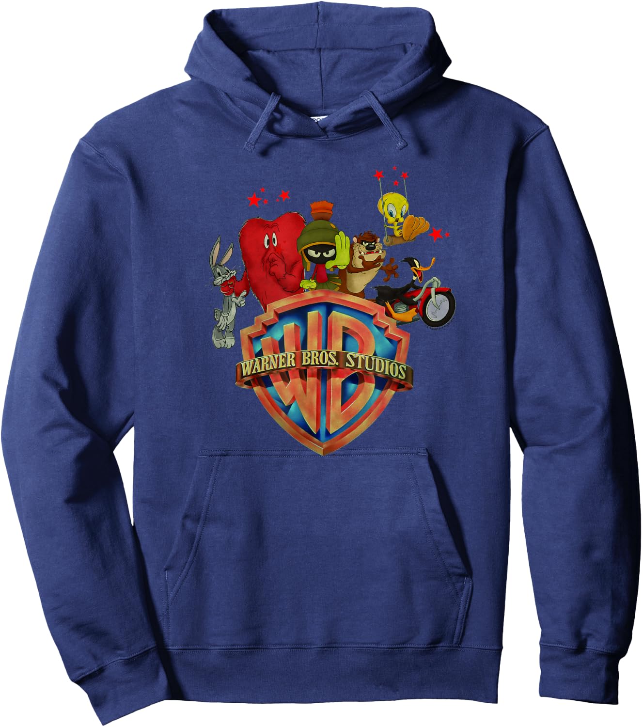 WB100 Looney Tunes Trouble Makers Warner Bros. Logo Hoodie - Hoodie | Navy