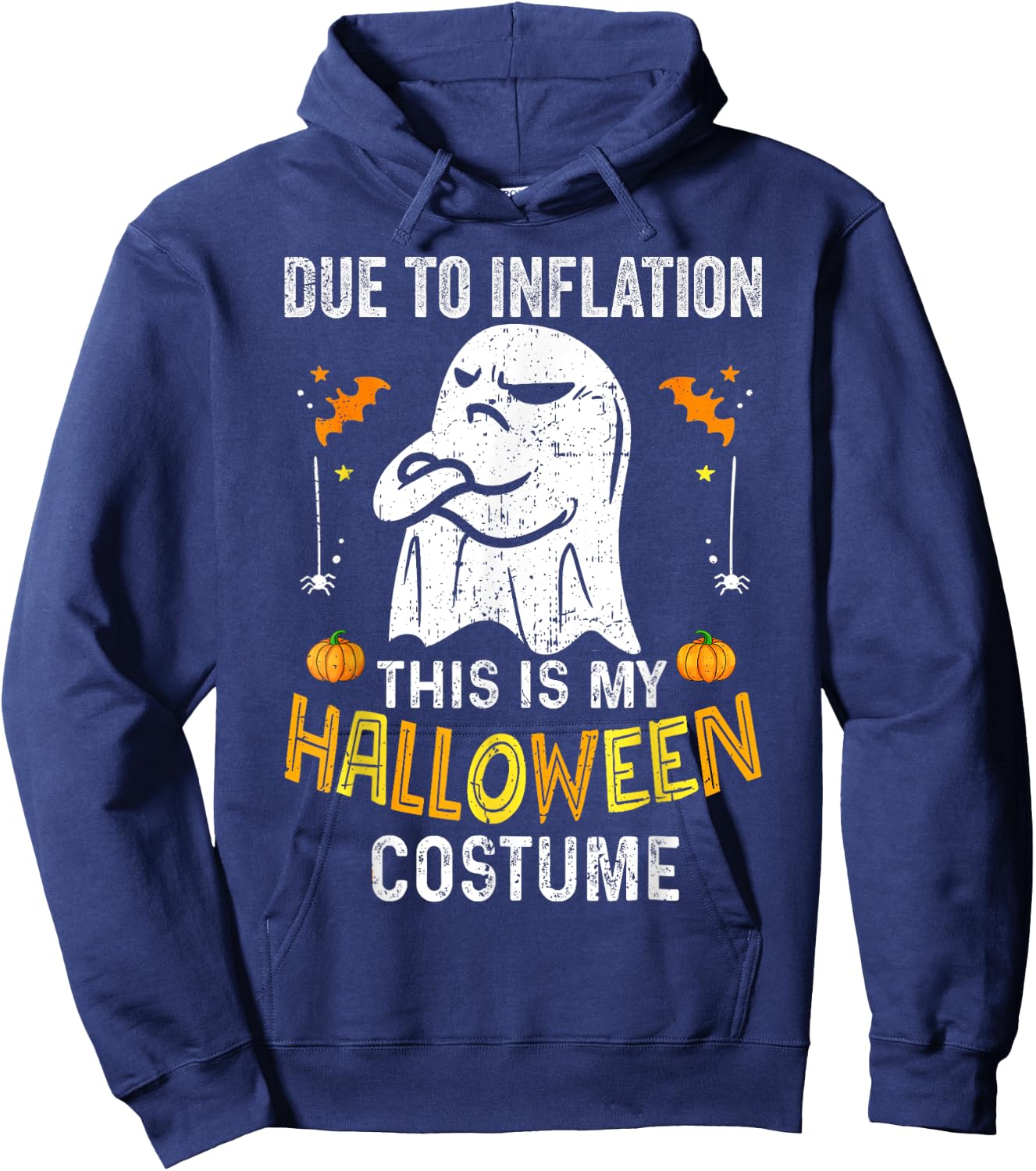 Funny Halloween Due to Inflation This is My Halloween Costum Hoodie - Hoodie | Navy
