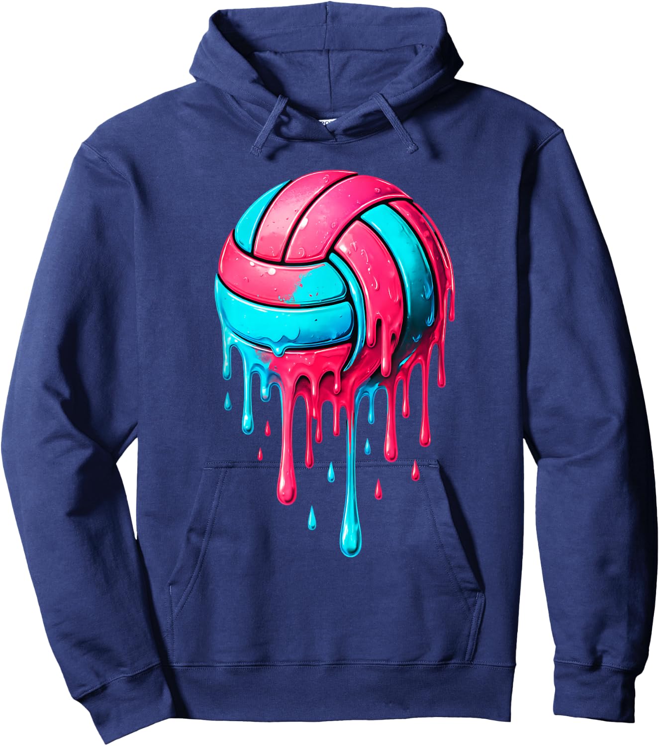 Volleyball Drip for Boys Ice Cream Feel The Drip Volleyball Hoodie - Hoodie | Navy