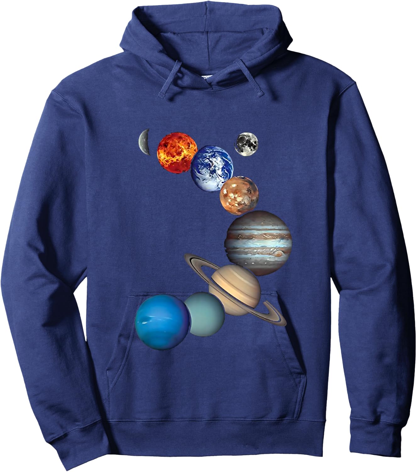 Solar System for Children, Solar System for Girls and Women , black Hoodie - Hoodie | Navy