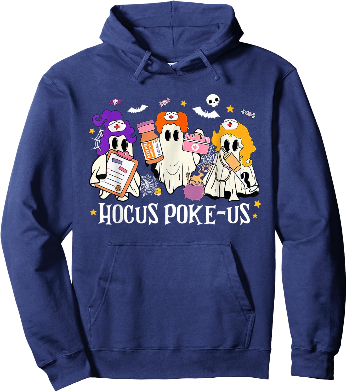 Hocus Poke-us Nurse Hocus Pocus Spooky Nurse Halloween Hoodie - Hoodie | Navy