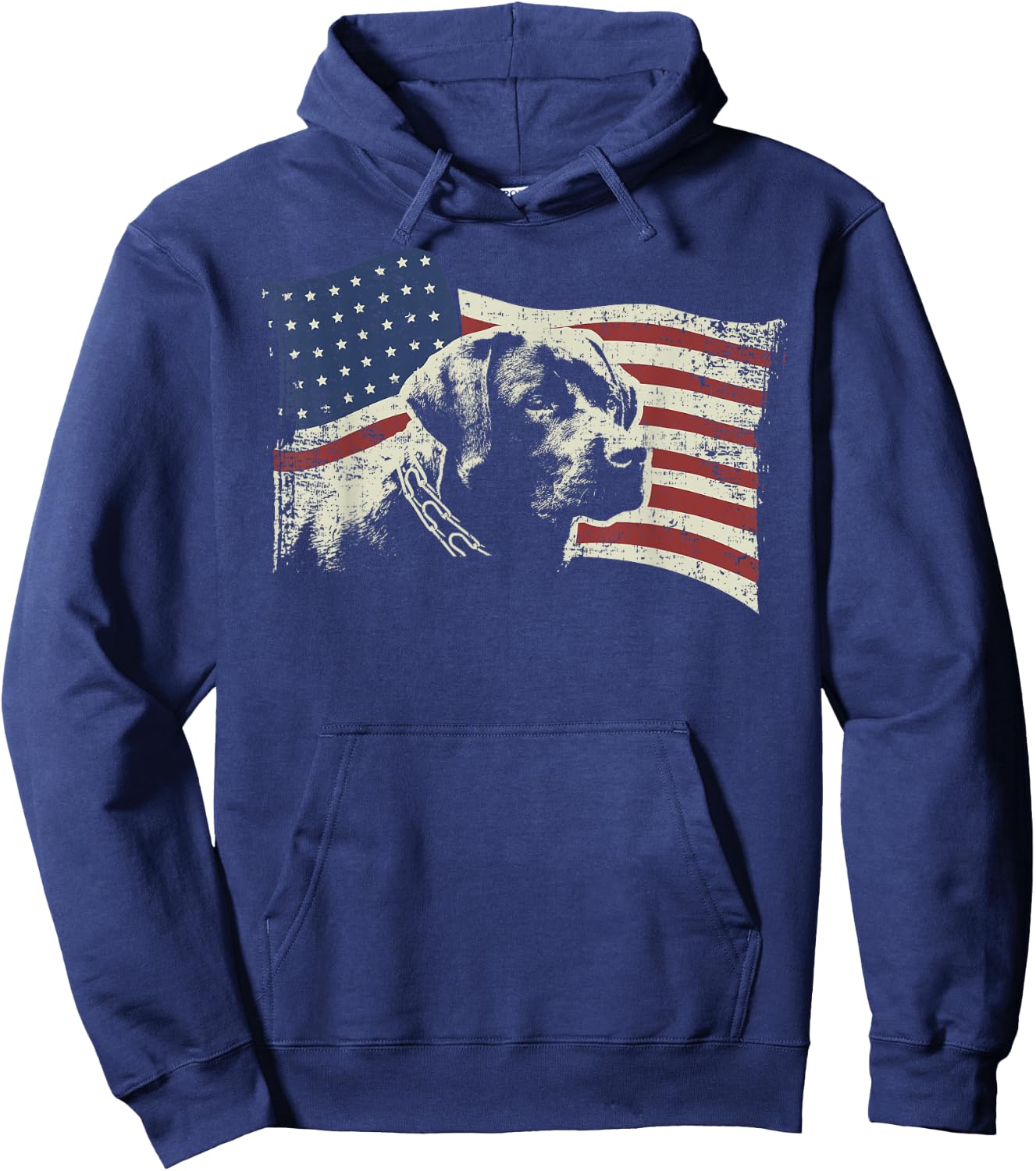 Patriotic USA Flag Black Labrador Gift Lab Owners Hoodie - Hoodie | Navy