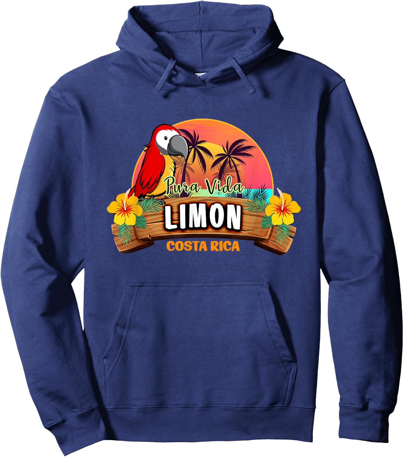 Limon Costa Rica Pura Vida Tropical Vacation Souvenir Hoodie - Hoodie | Navy