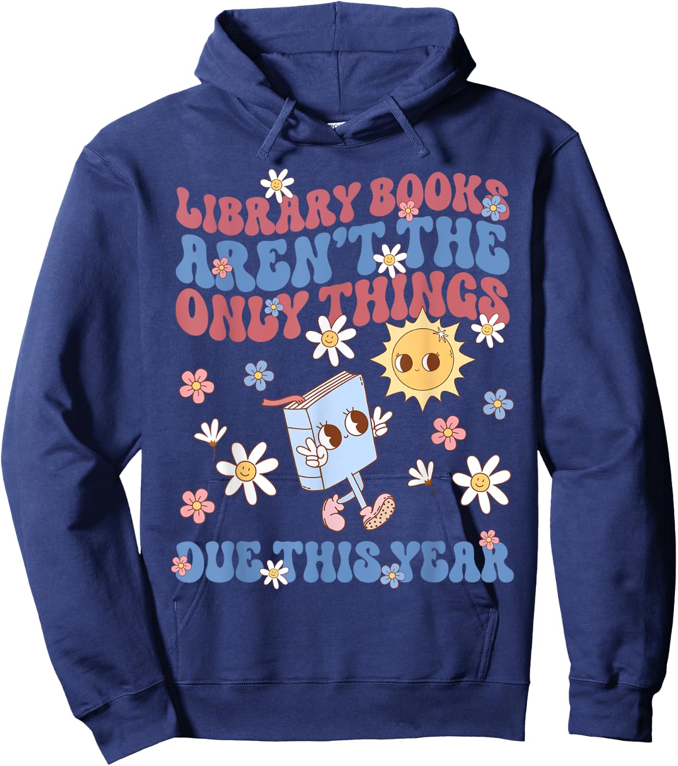 Librarian Pregnancy Announcement Expectant Bookish Maternity Hoodie - Hoodie | Navy