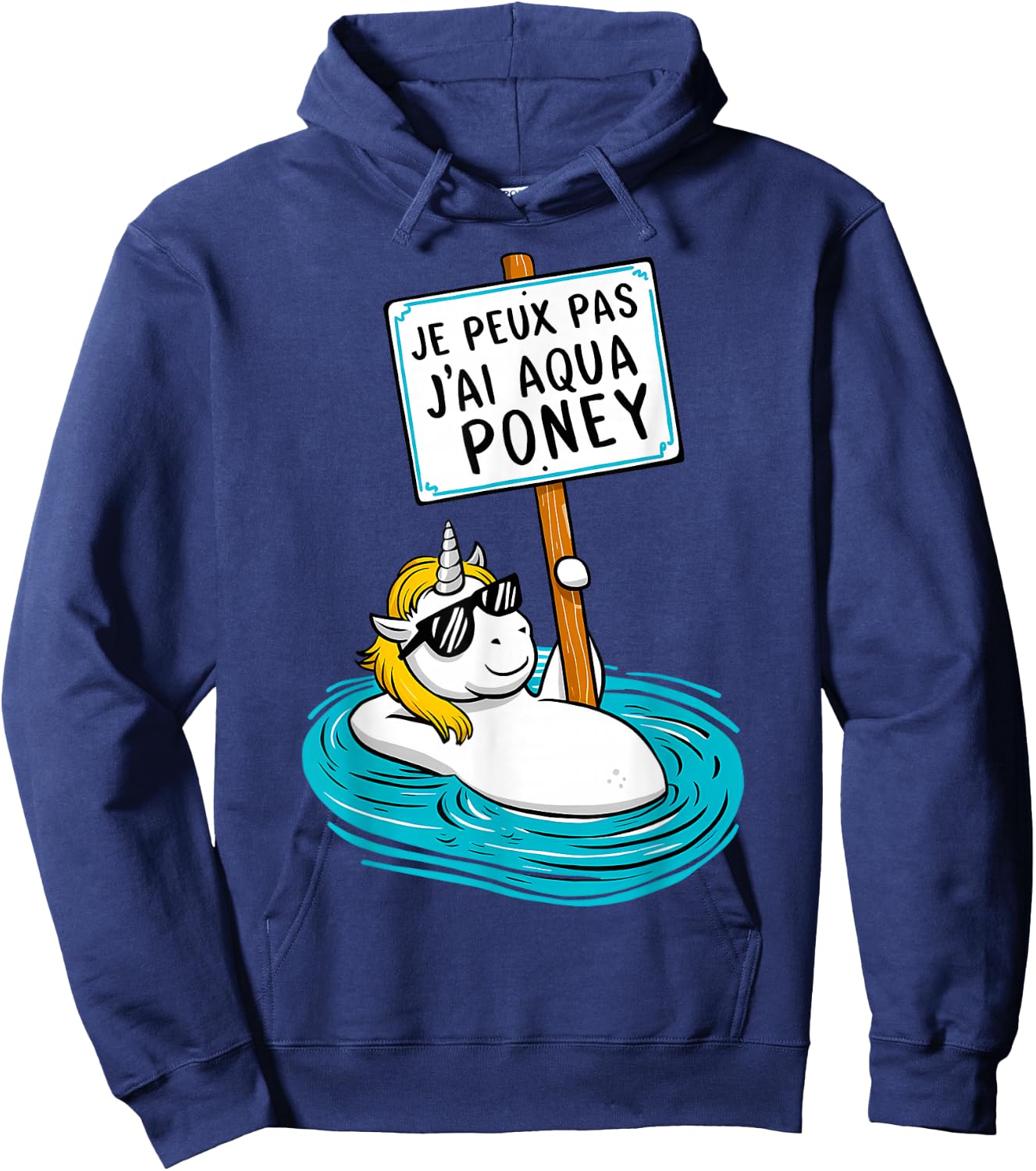 I Can't Have Aqua Pony , Black, S Hoodie - Hoodie | Navy