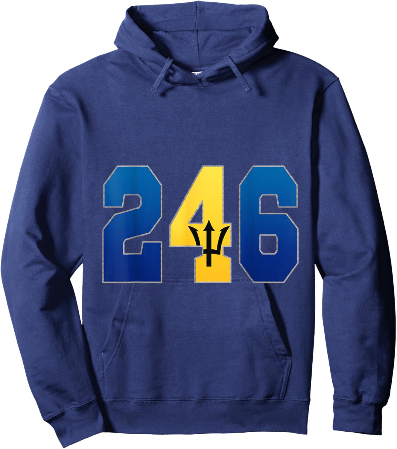 Bajan shirt Barbados shirt area country code 246 Hoodie - Hoodie | Navy