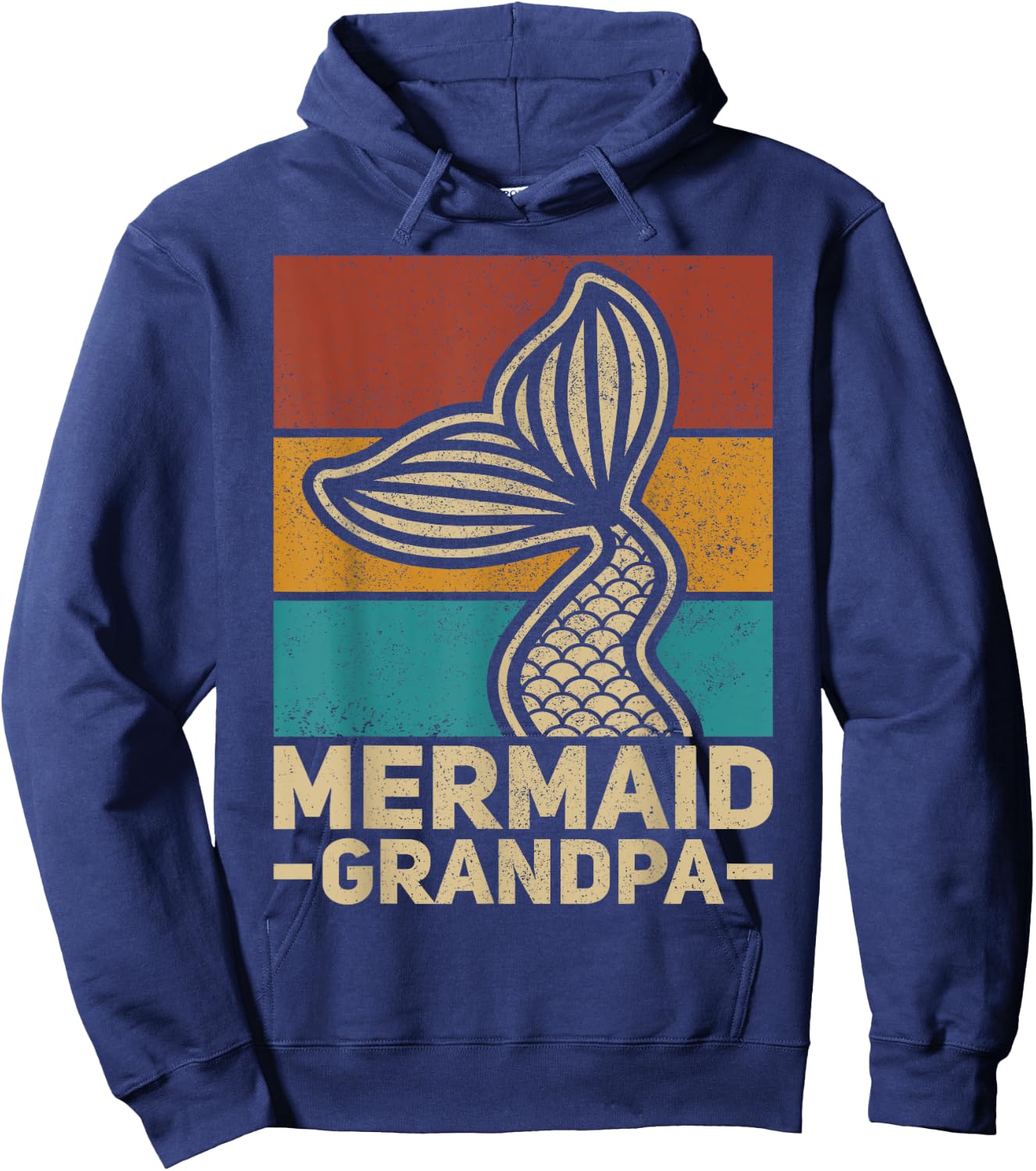 Mermaid Grandpa Mermaid Birthday Party Grandfather Outfit Hoodie - Hoodie | Navy