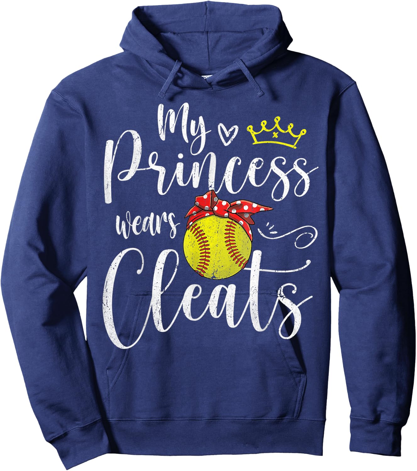 My Princess Wears Cleats Funny Baseball Softball Hoodie - Hoodie | Navy