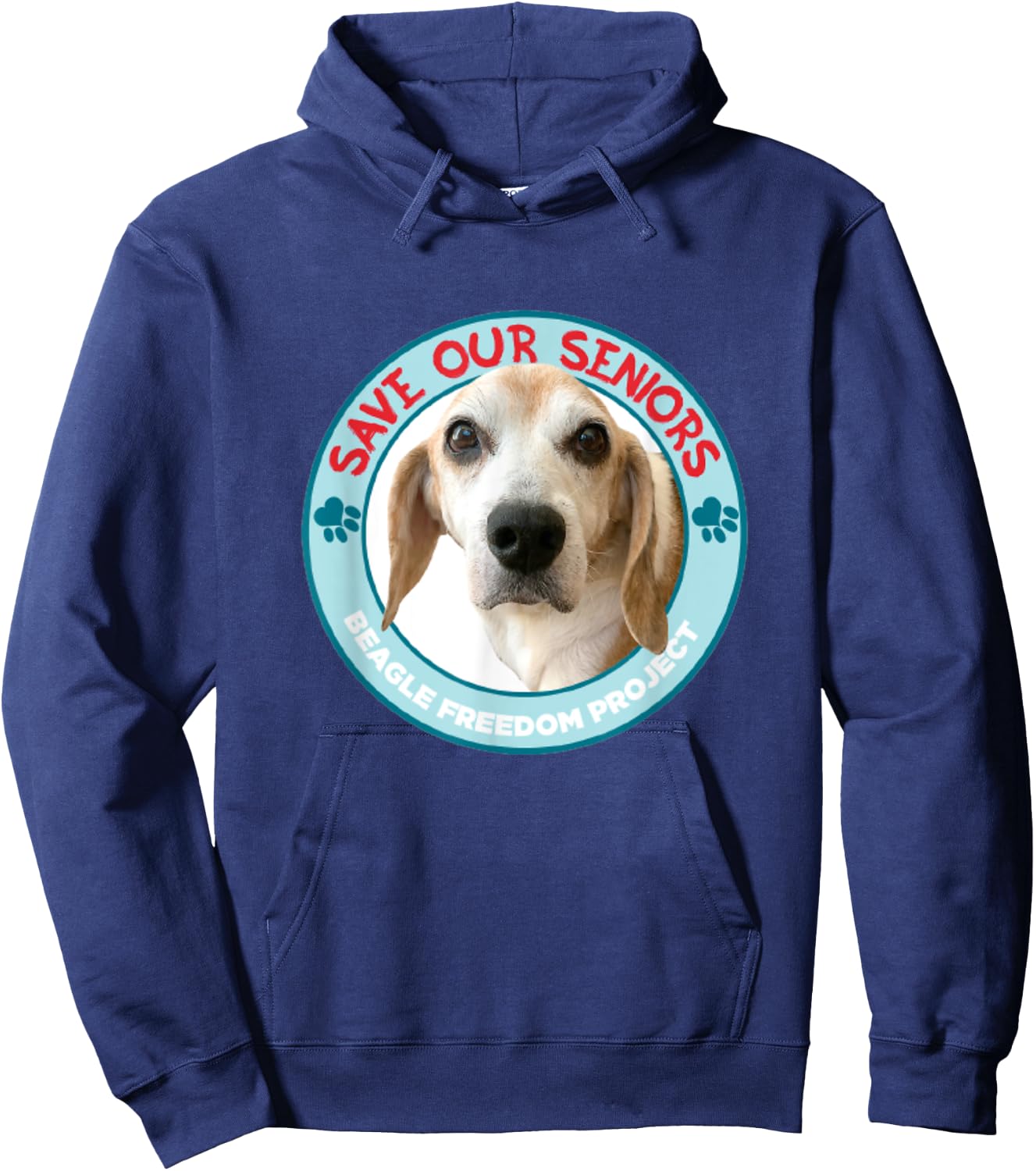 Beagle Freedom Project- Rescue Dogs- Save Our Seniors Hoodie - Hoodie | Navy