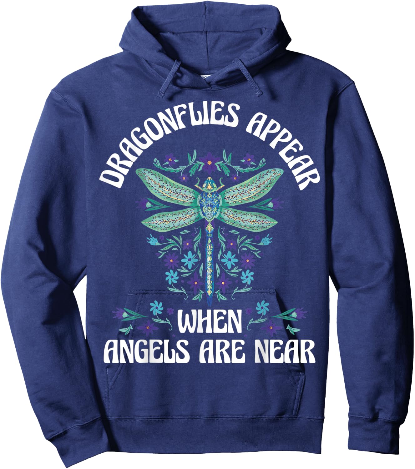 Dragonflies Appear When Angels Are Near Hoodie - Hoodie | Navy