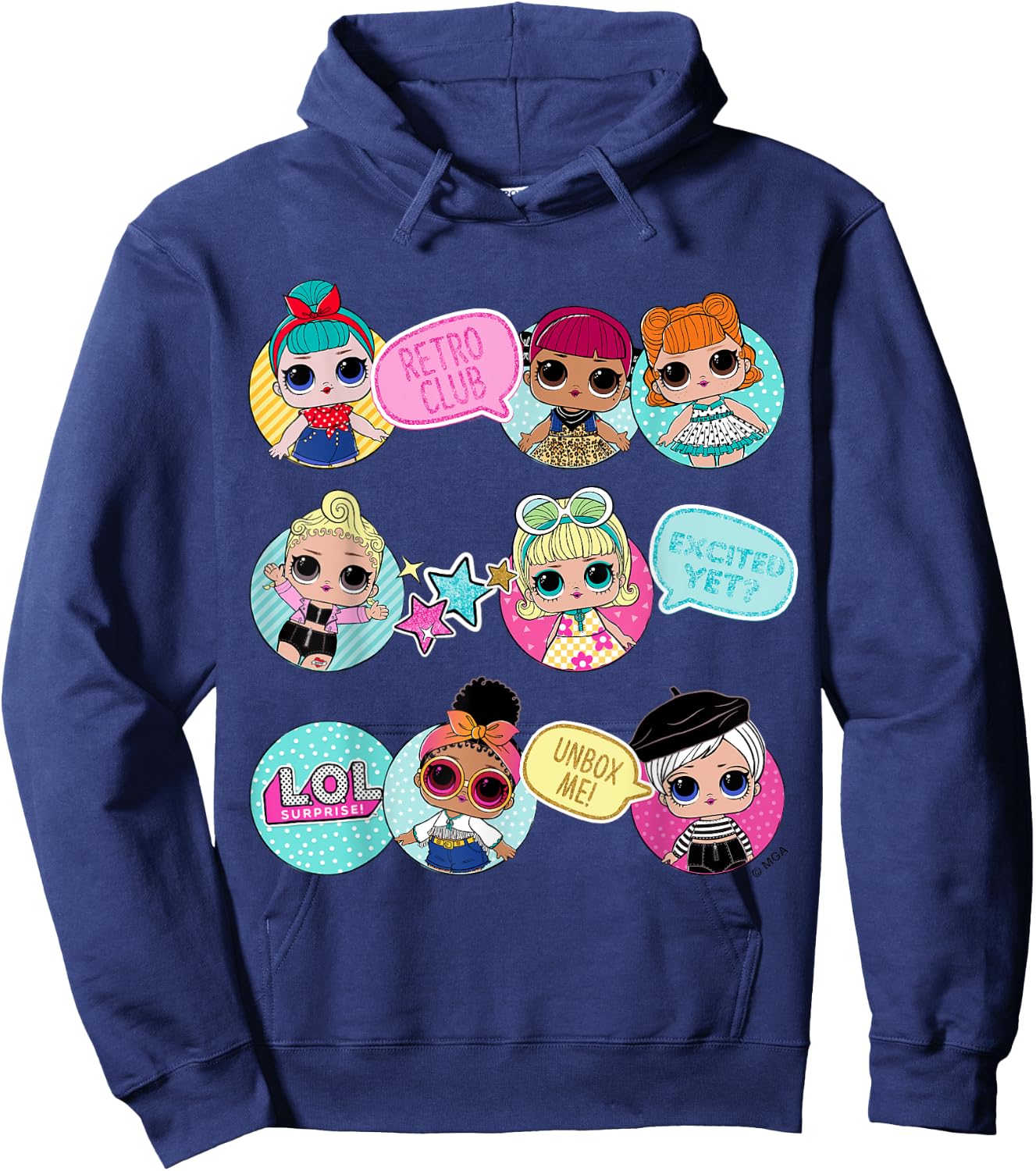 L.O.L. Surprise! Retro Club Aufgeregt, doch nicht? Unbox Me! , blue Hoodie - Hoodie | Navy