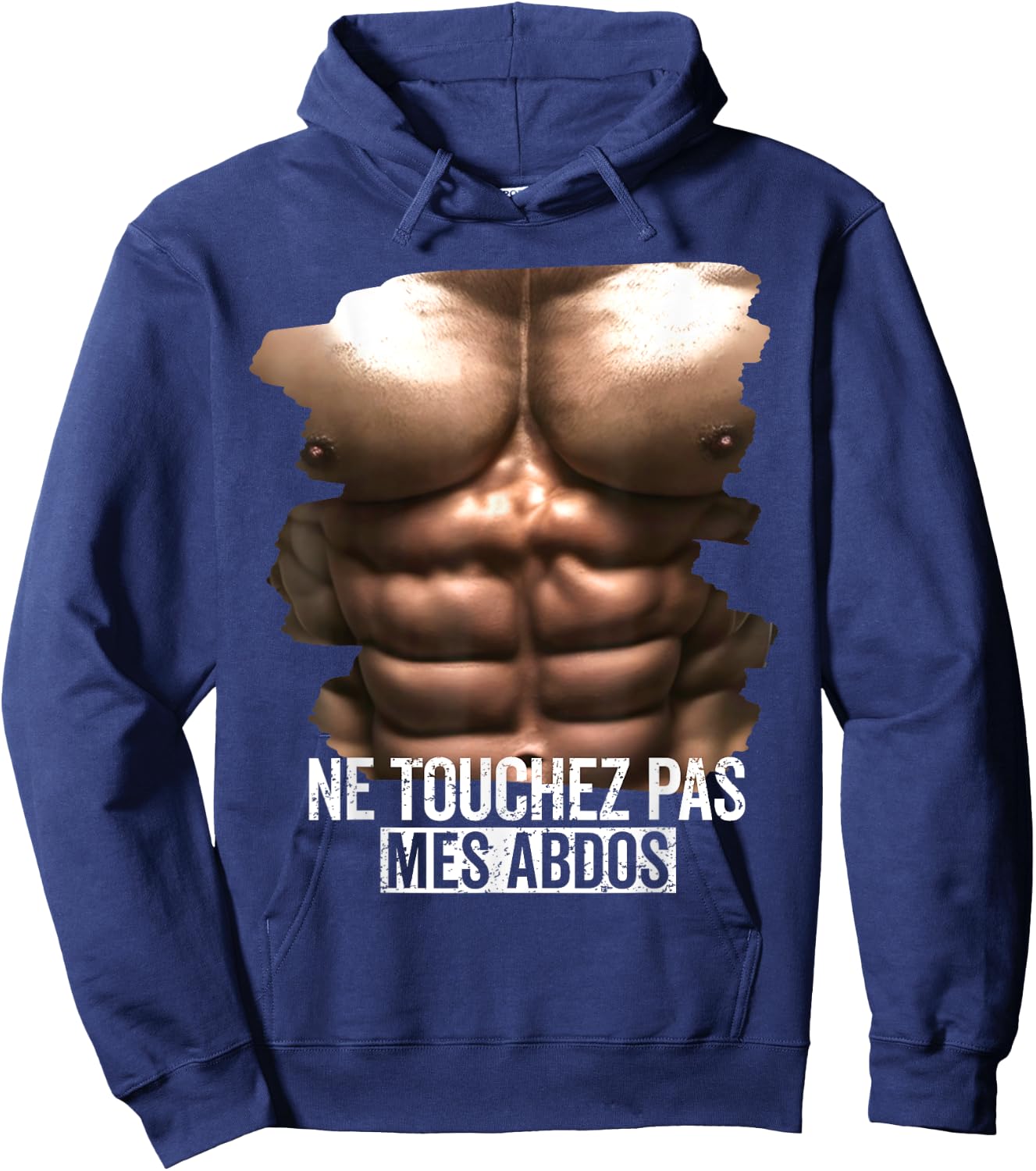 Fake Abs Humor Fake Muscle, Sixpack and Fake Ab Funny , Black, S Hoodie - Hoodie | Navy