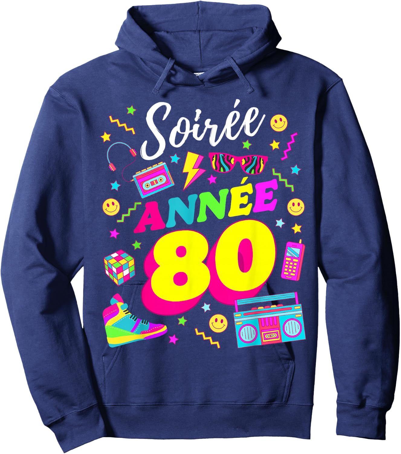 Party 80s Birthday Party 80s Retro Style Hoodie - Hoodie | Navy