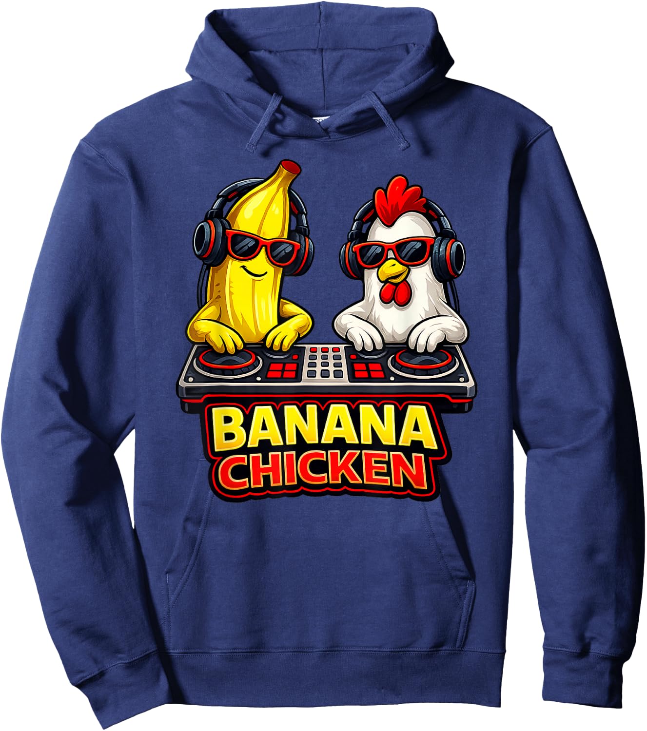Chicken Banana Boys Kids Youth Funny Hoodie - Hoodie | Navy