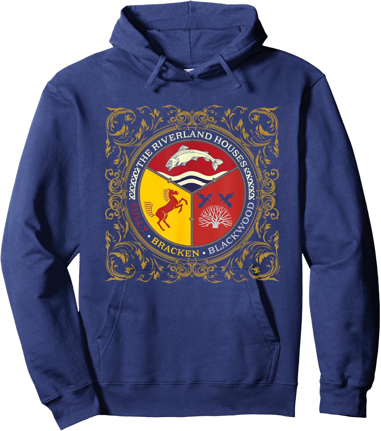 Game Of Thrones Riverland Houses Tully Bracken Blackwood Hoodie - Hoodie | Navy