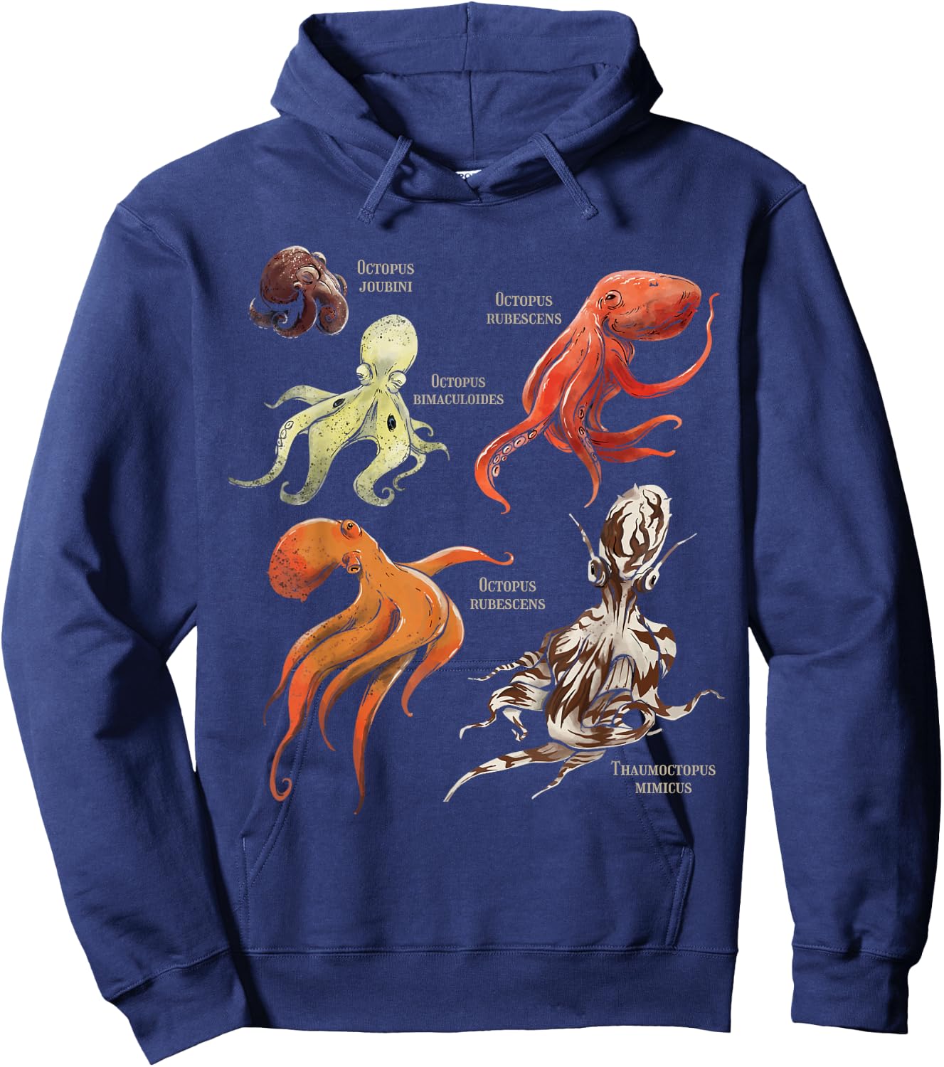 Marine Biology Different Types of Octopodes Hoodie - Hoodie | Navy