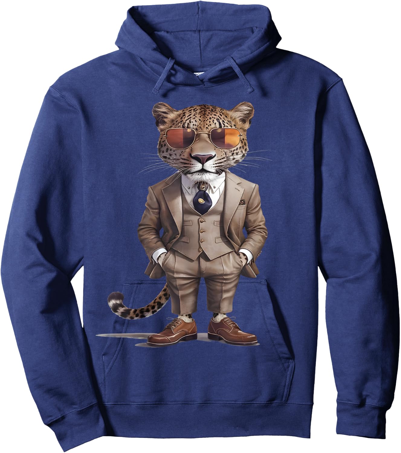 Leopard Men's Women's Leopard in Suit Leopard , black Hoodie - Hoodie | Navy