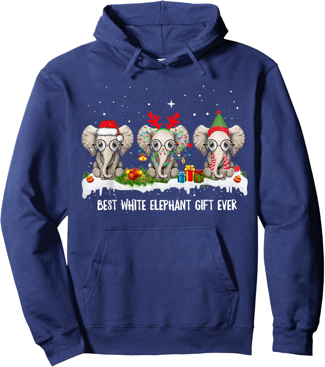 Best White Elephant Gift Ever Funny For Merry Christmas Hoodie - Hoodie | Navy