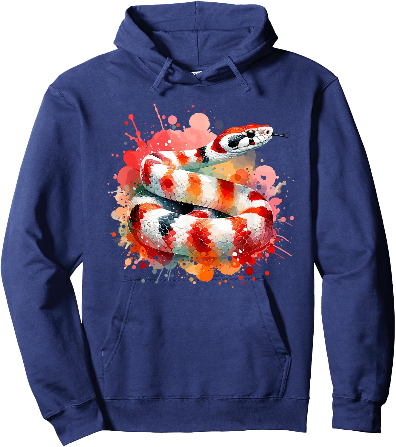 Watercolor Milk Snake Animal Snake Owner Reptile Milk Snake Hoodie - Hoodie | Navy