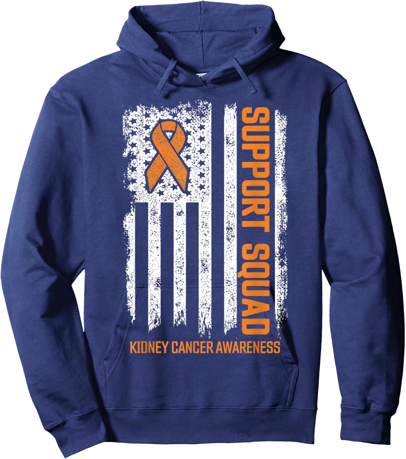 Kidney Cancer Support Squad Family Kidney Cancer Awareness Hoodie - Hoodie | Navy