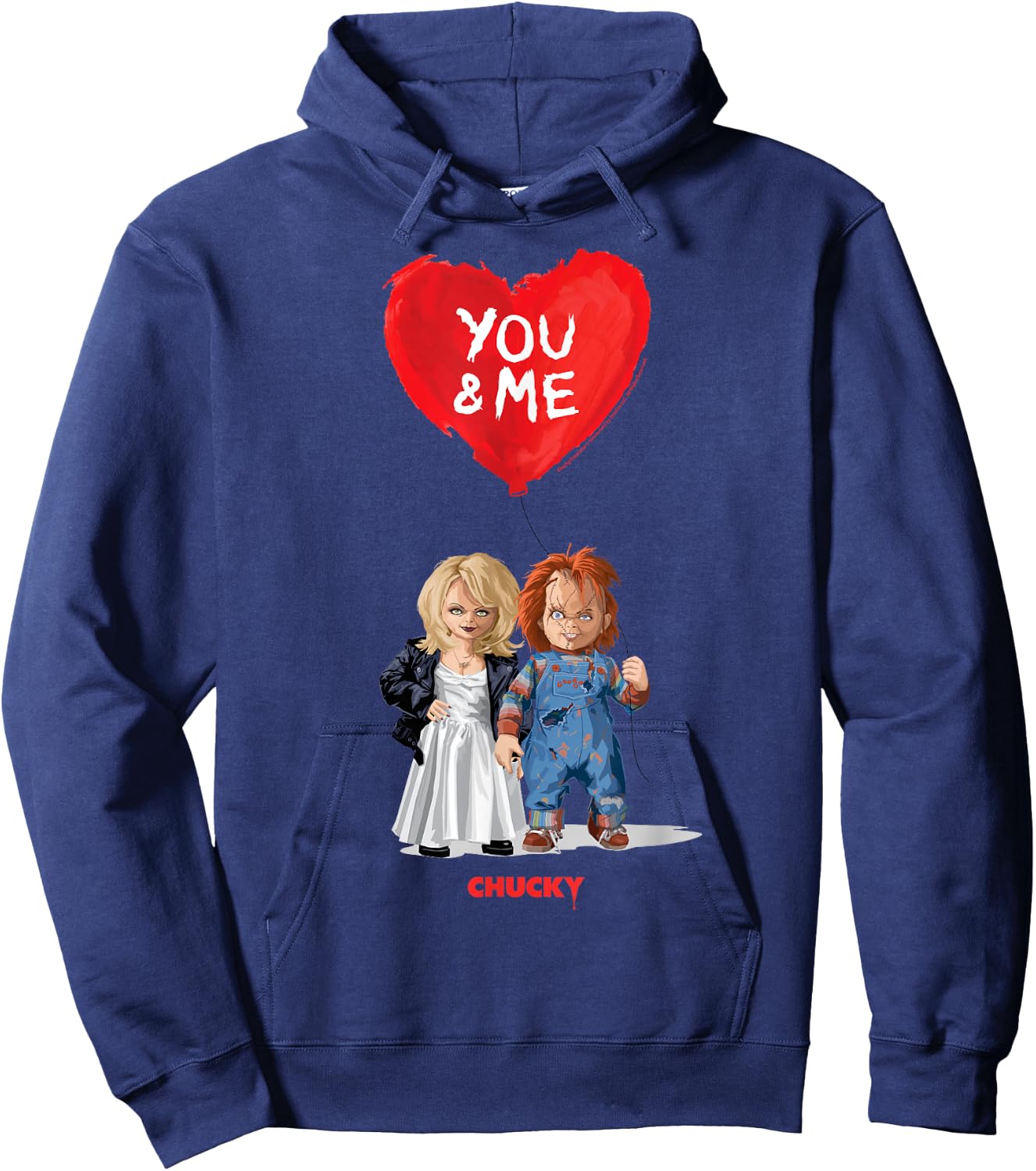 Chucky & Tiffany Blood Red Balloon Hoodie - Hoodie | Navy