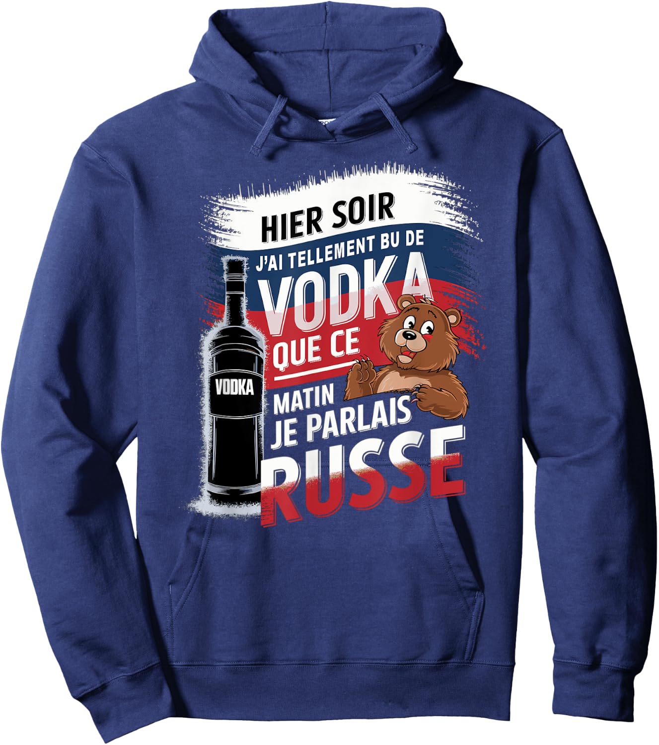 Yesterday I drank so much vodka this morning I spoke Russian , Black, S Hoodie - Hoodie | Navy