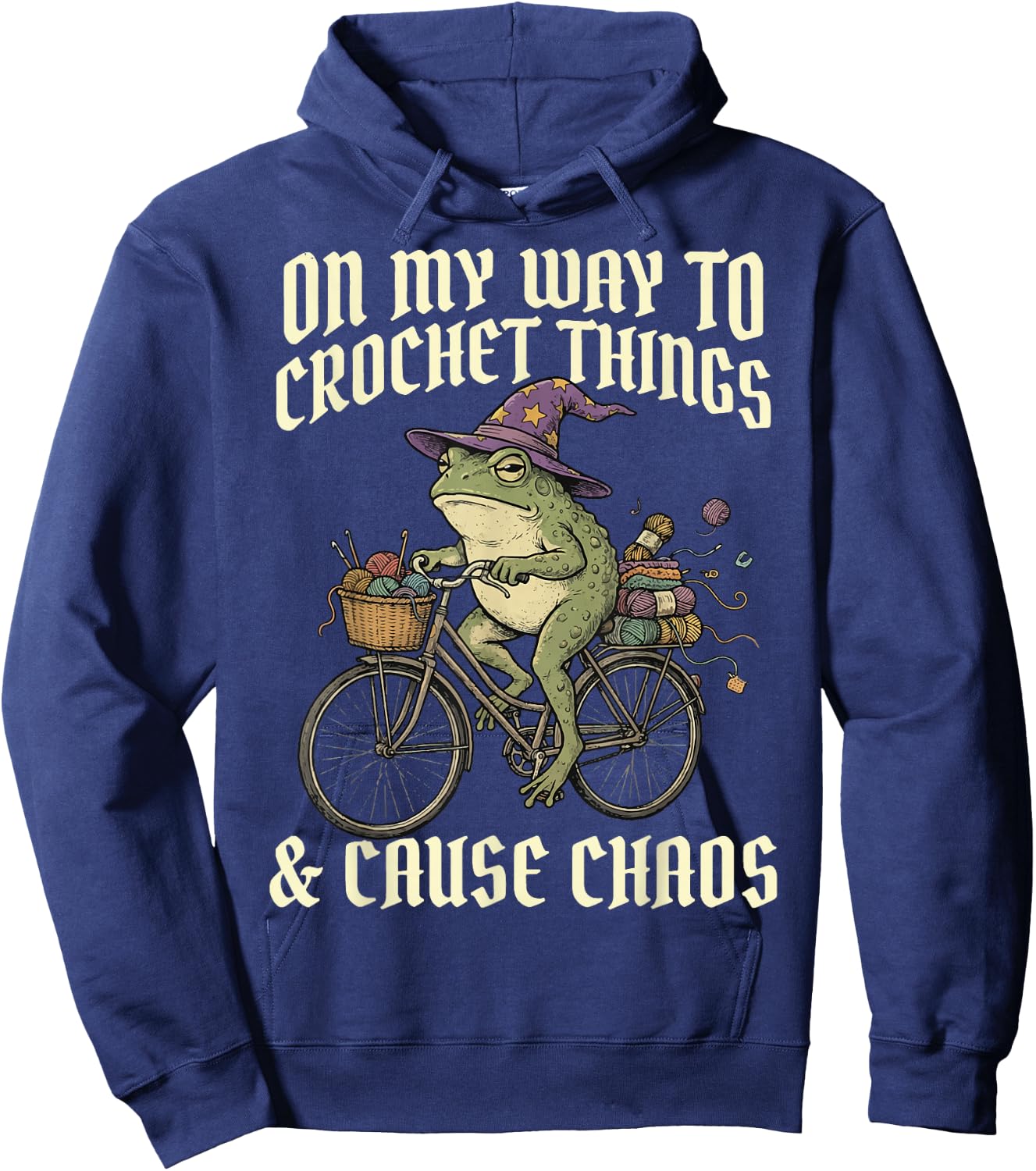 On My Way to Crochet Things and Cause Chaos Hoodie - Hoodie | Navy