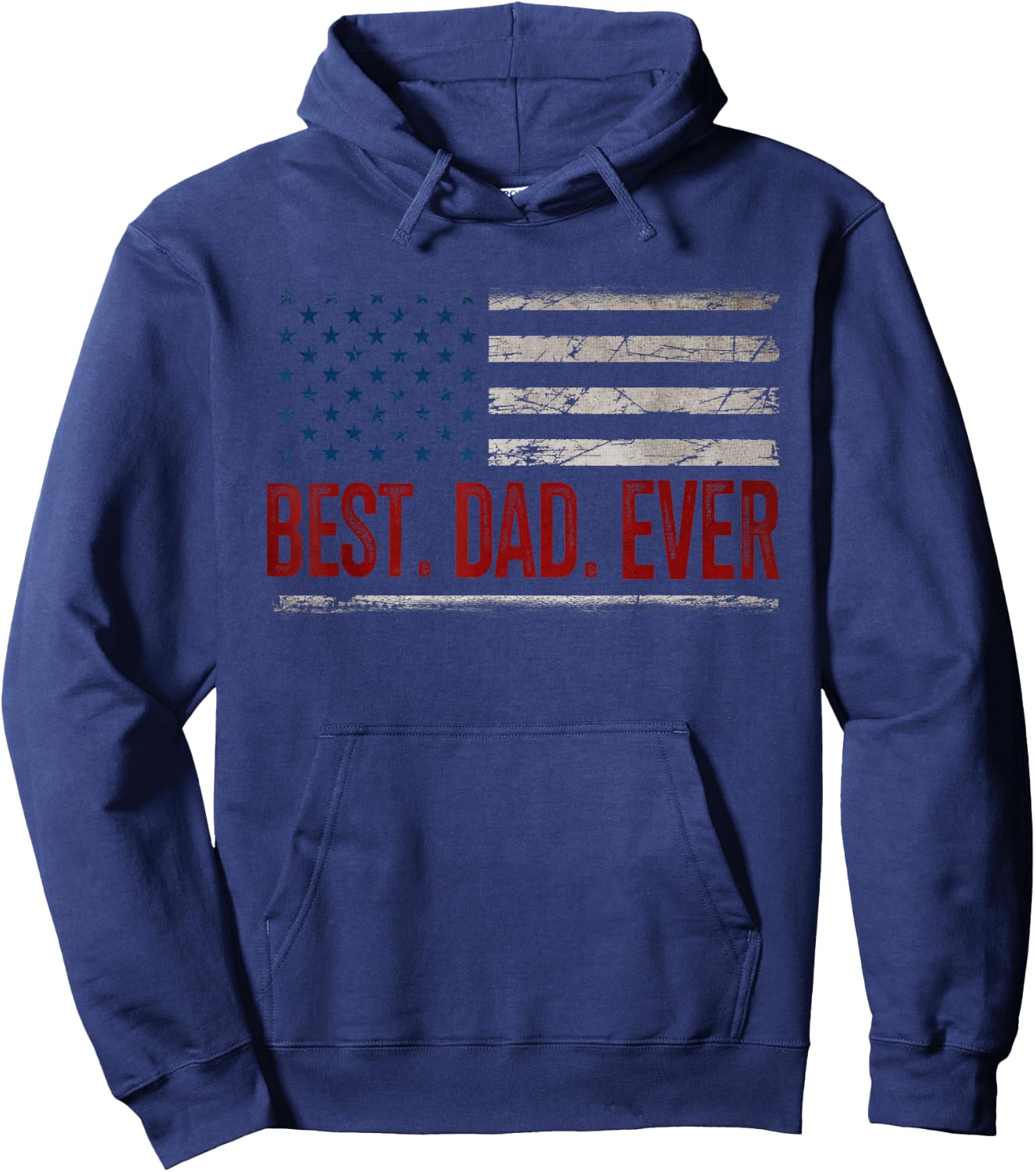 Best Dad Ever with US American Flag Gifts Fathers Day Daddy Hoodie - Hoodie | Navy