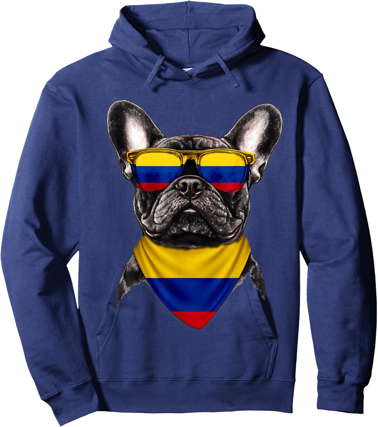 Colombian Flag American French Bulldog Heritage Colombia Hoodie - Hoodie | Navy
