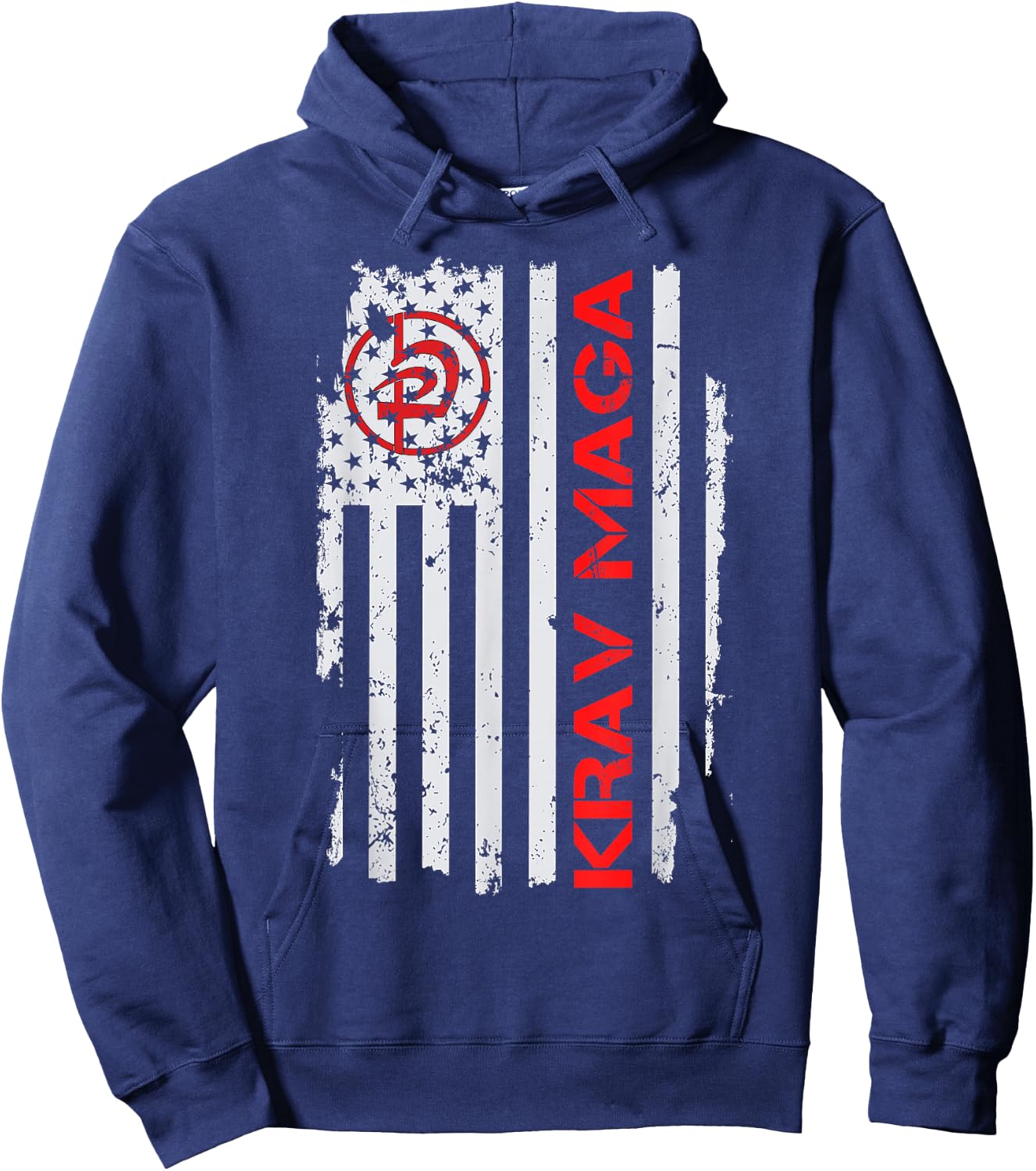 Krav Maga USA American Flag Symbol Fan Vintage Hoodie - Hoodie | Navy