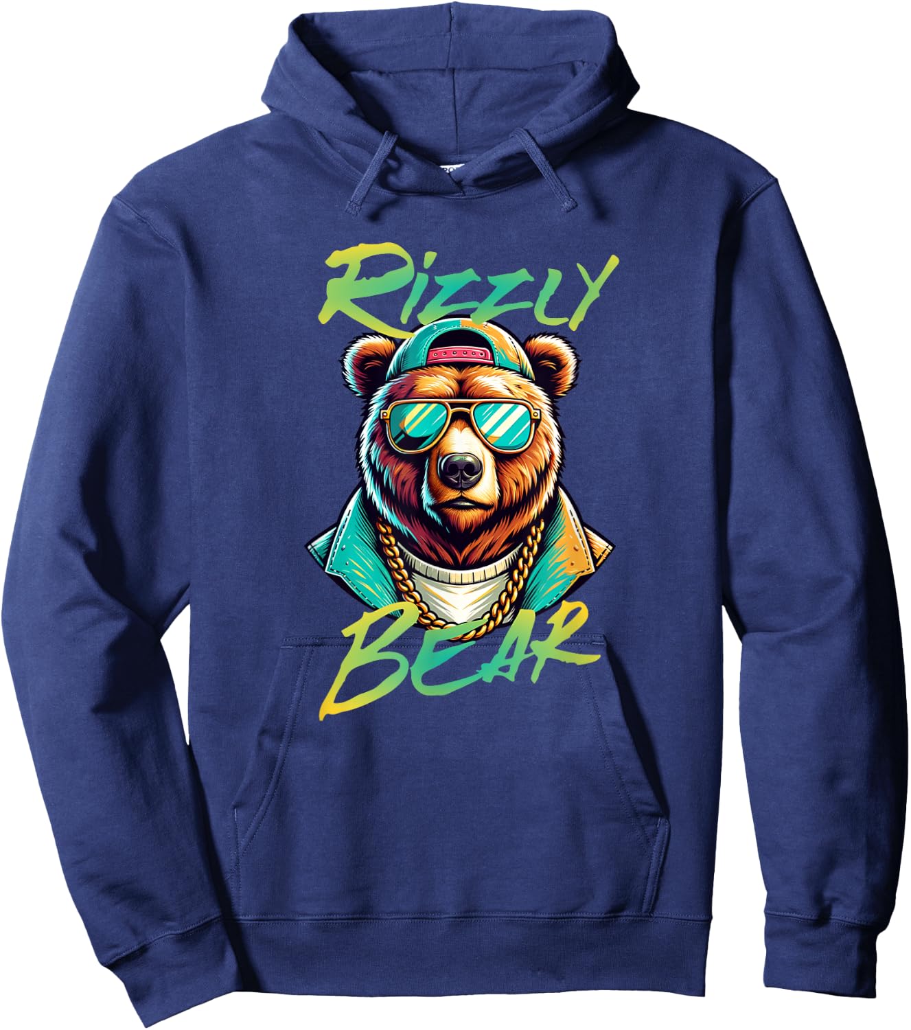 Rizzly Bear funny Gen Alpha viral influencer slang Hoodie - Hoodie | Navy