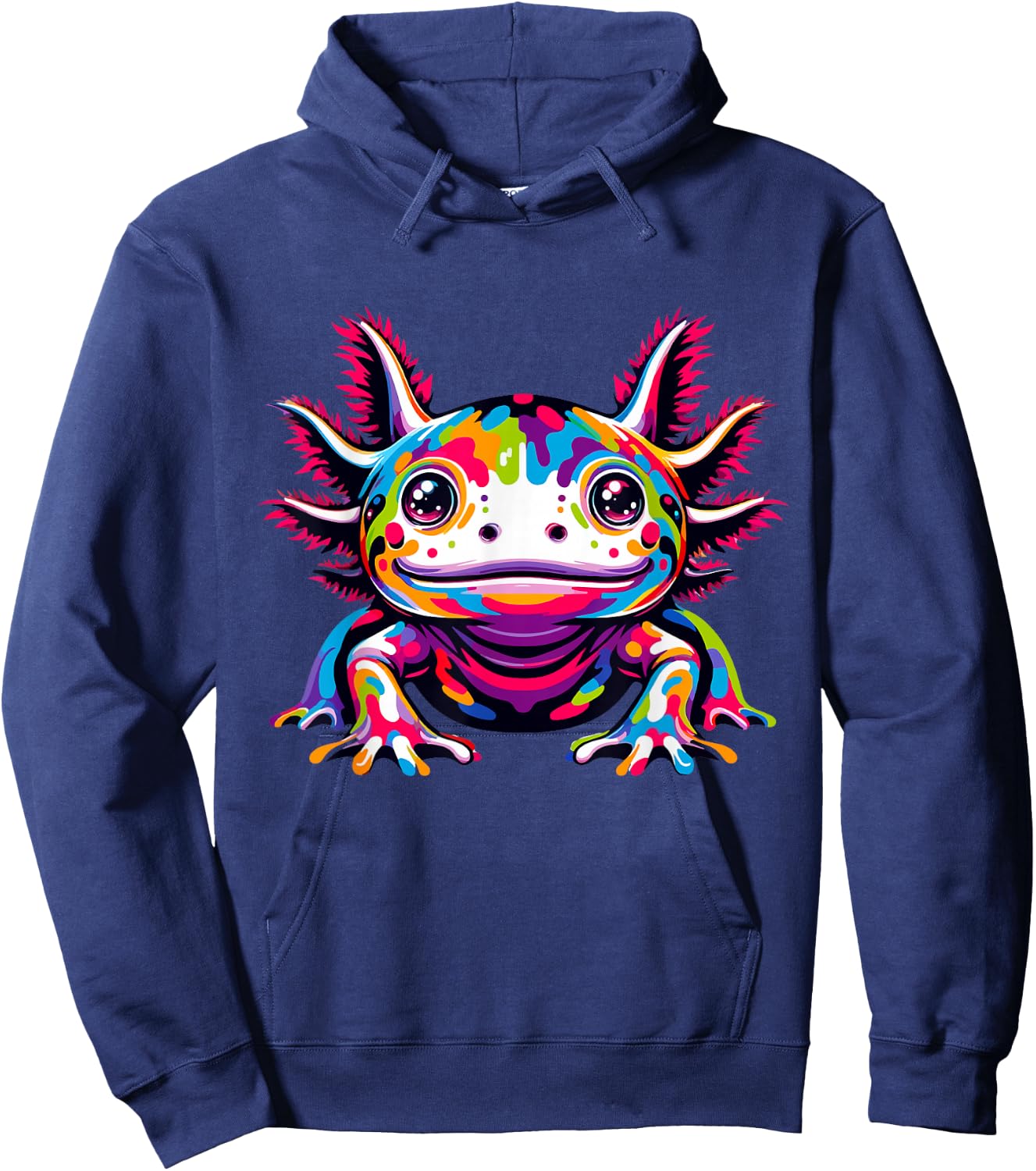 Axolotl rainbow Kawaii colorful love Axolotls herpetologist Hoodie - Hoodie | Navy
