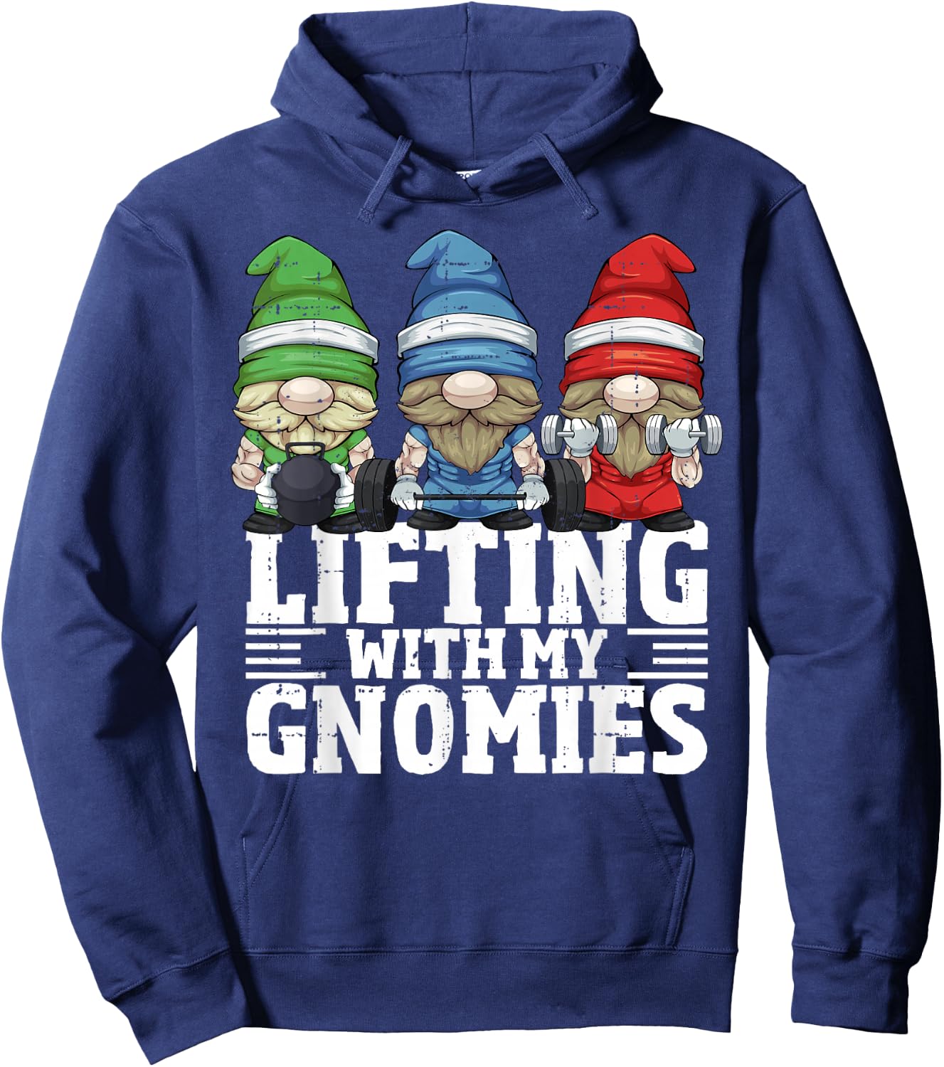 Lifting With My Gnomies For Gym Weightlifting Gnomes Hoodie - Hoodie | Navy